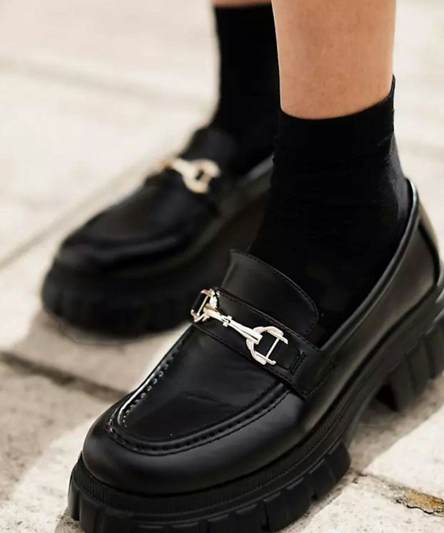 ASOS DESIGN Magnus chunky loafers in black