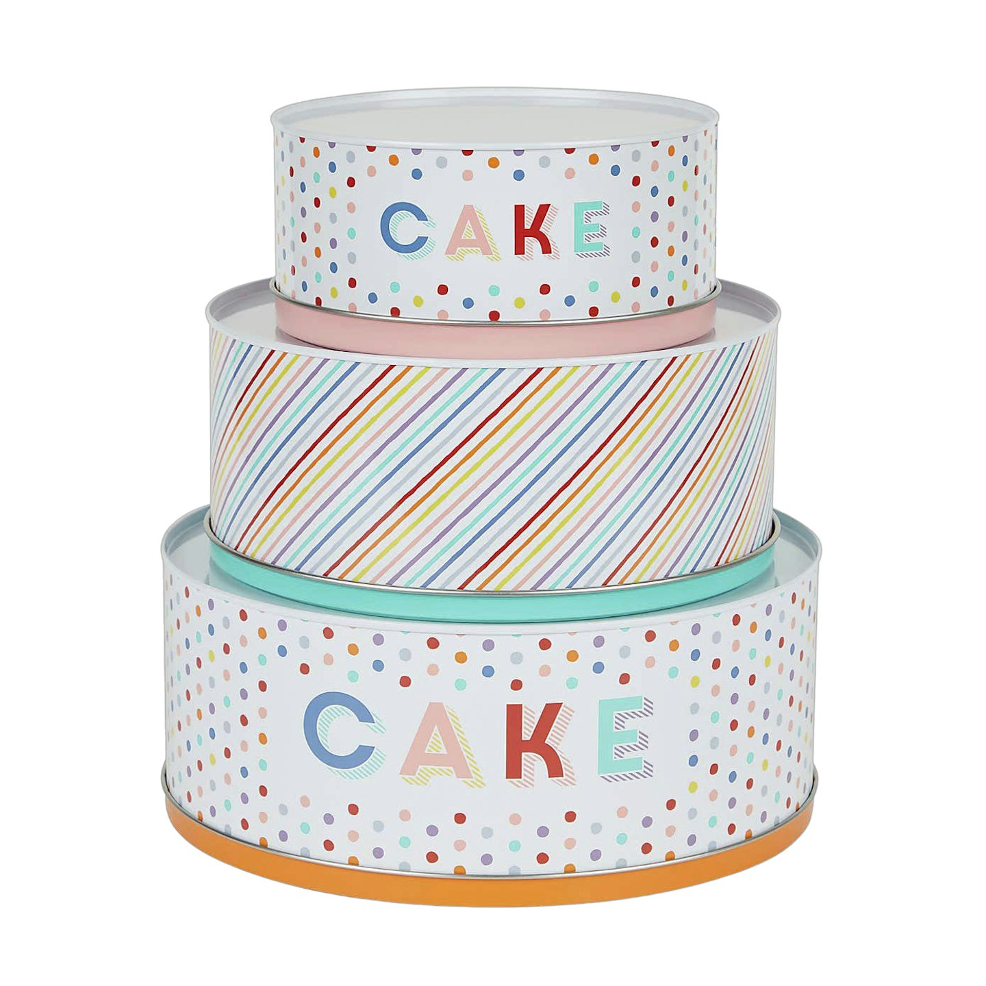 Multicoloured Cake Tins