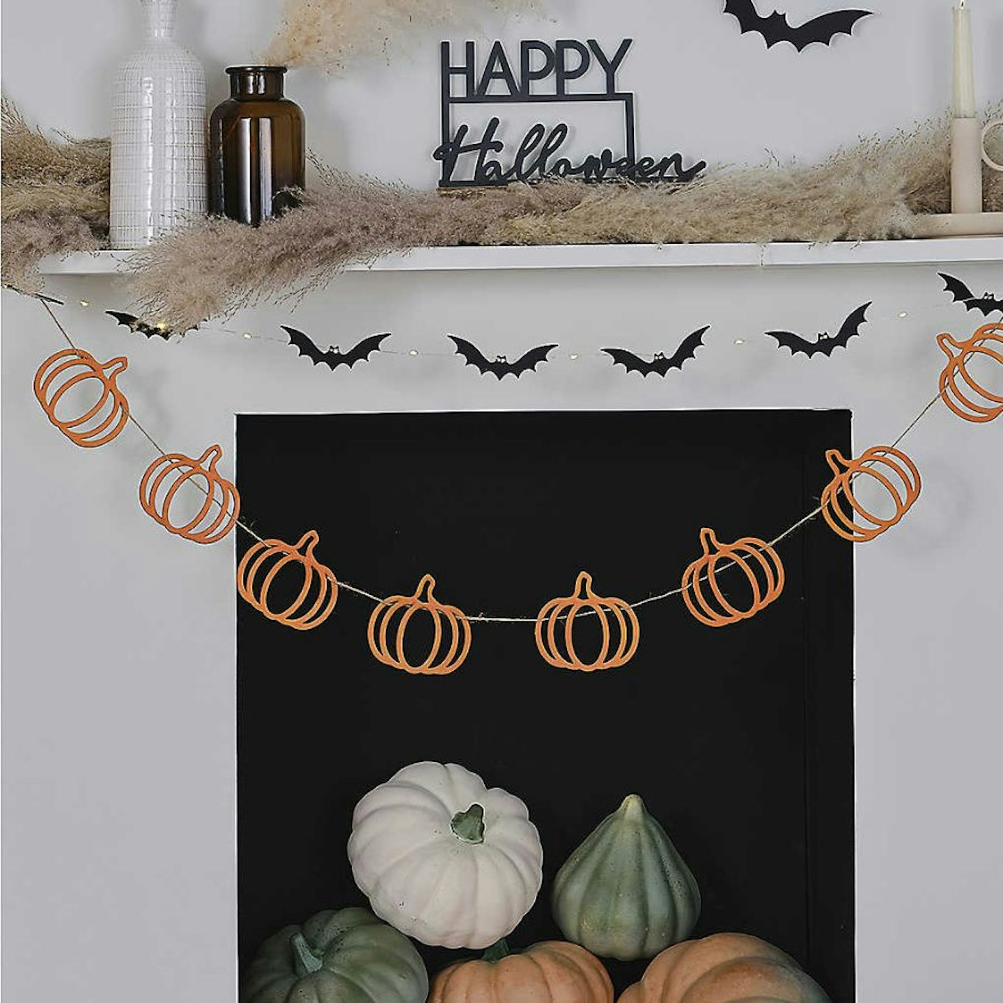 Halloween Pumpkin Cut-Out Wooden Bunting 2m