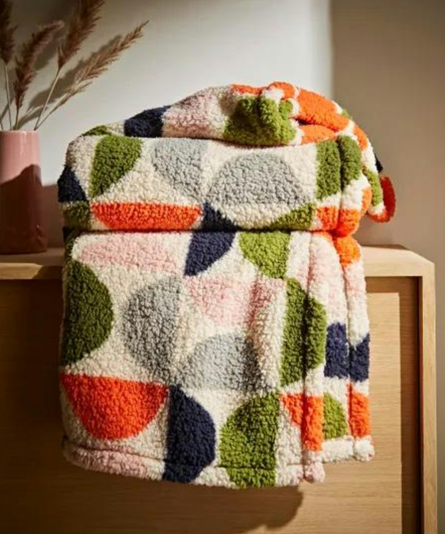 Elements Semi Circle Sherpa Printed Fleece Throw