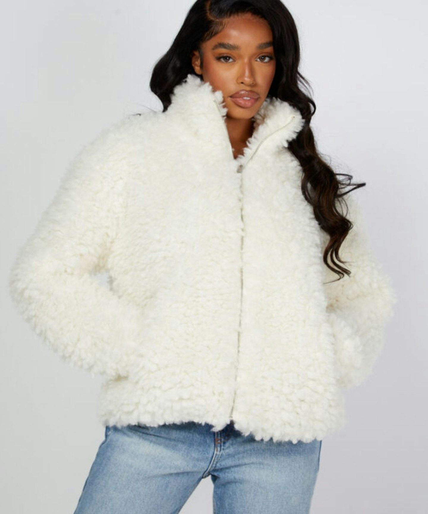 Boux Avenue Chunky Borg Jacket - Ivory