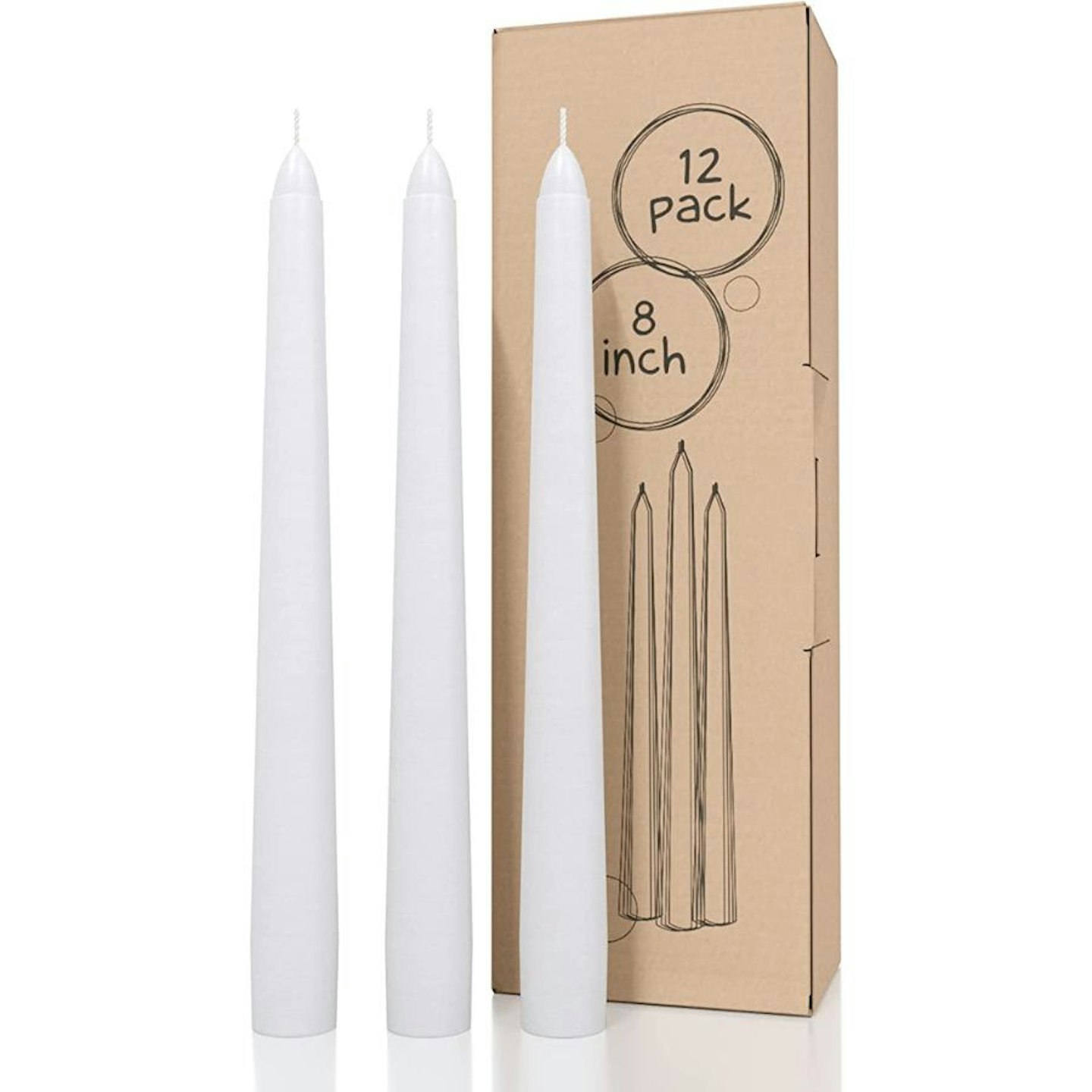 Set Of 12 Tall Candles 