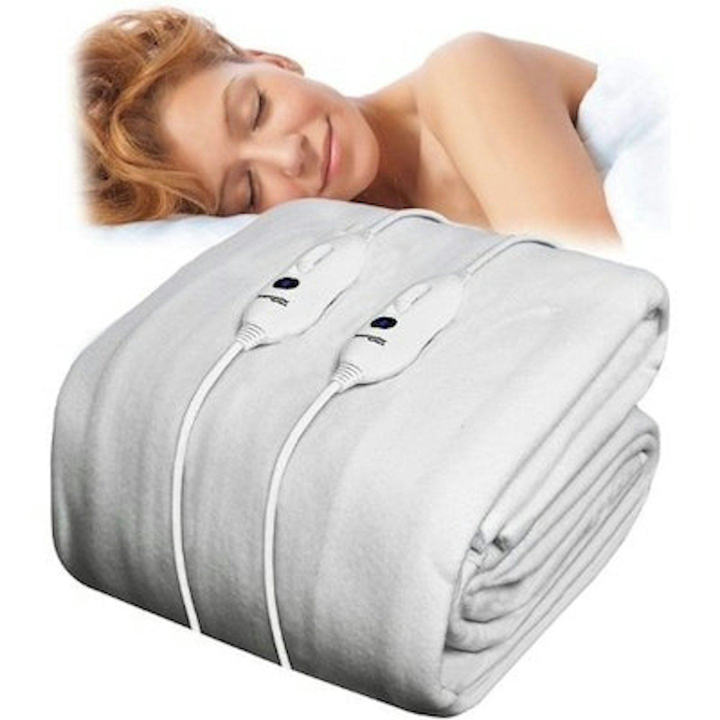 Dreamcatcher Double Fitted Electric Blanket , Machine Washable Heated Blanket, Soft Underblanket with 3 Comfort settings, 2 x Controllers