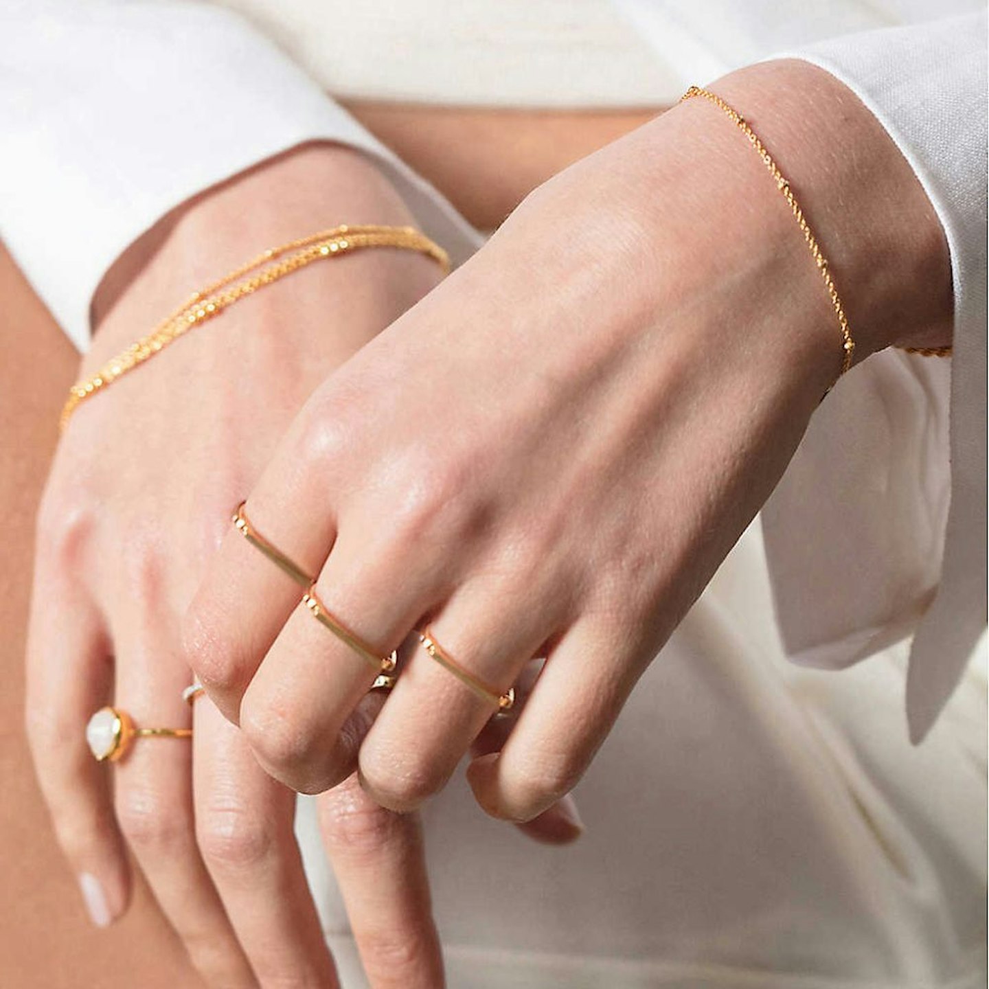Monica Vinader Beaded 18ct gold-plated vermeil sterling silver bracelet