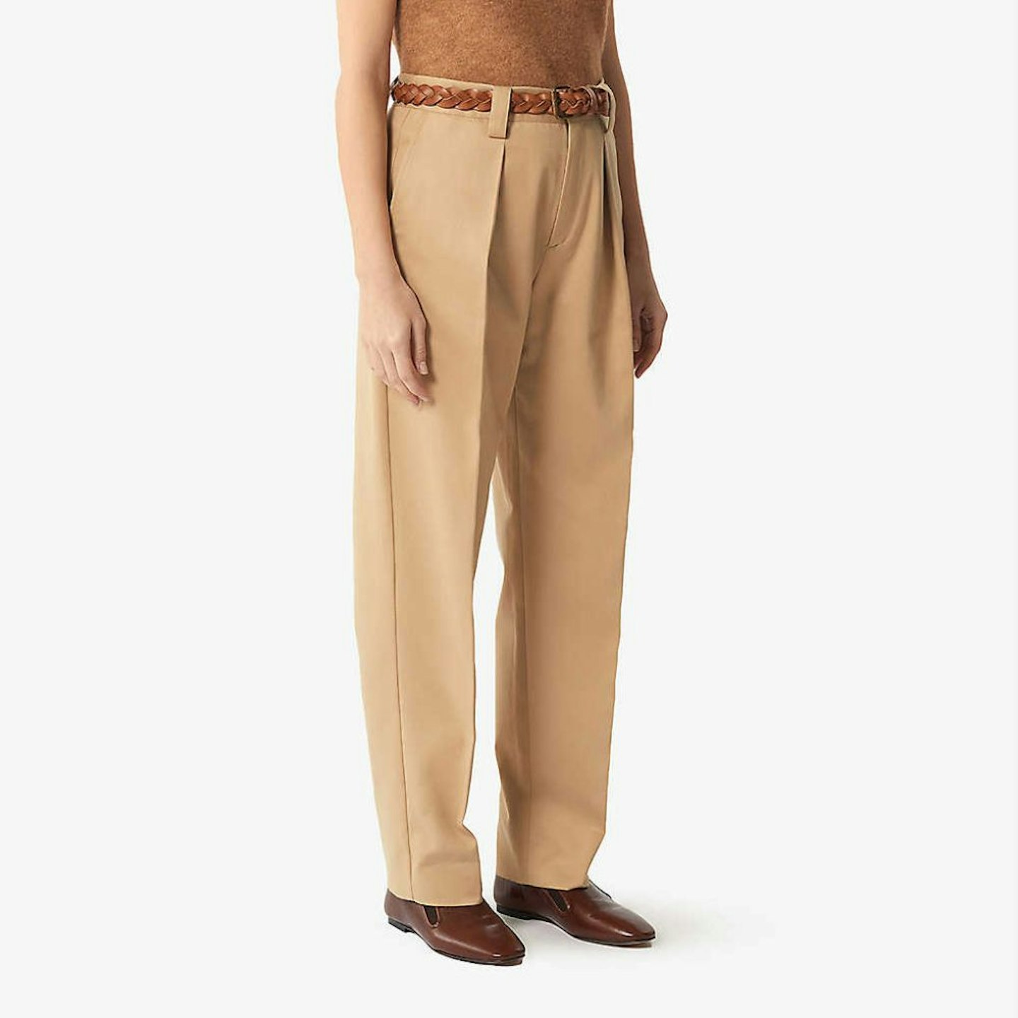 SOEUR Parker straight-leg high-rise cotton trousers