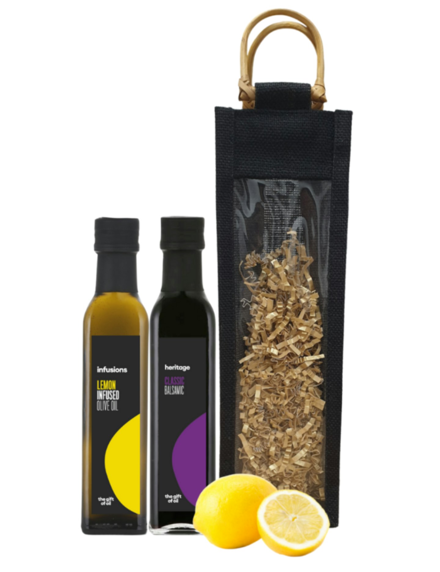 250ml lemon oil & 250ml classic balsamic (single gift bag)