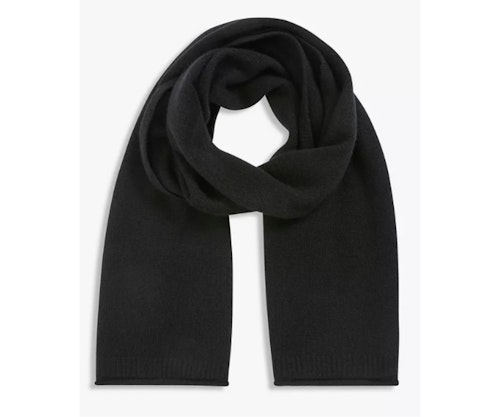 John Lewis Cashmere Knitted Scarf, Black