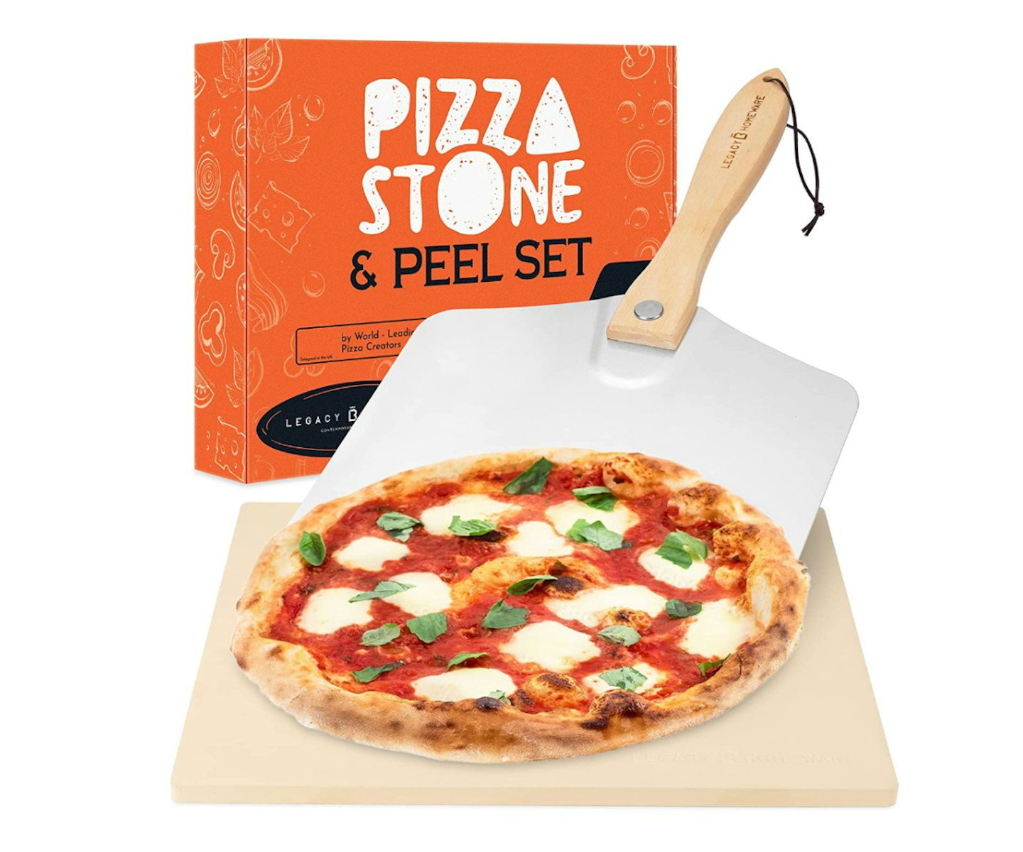  Premium Pizza Stone and Peel Set