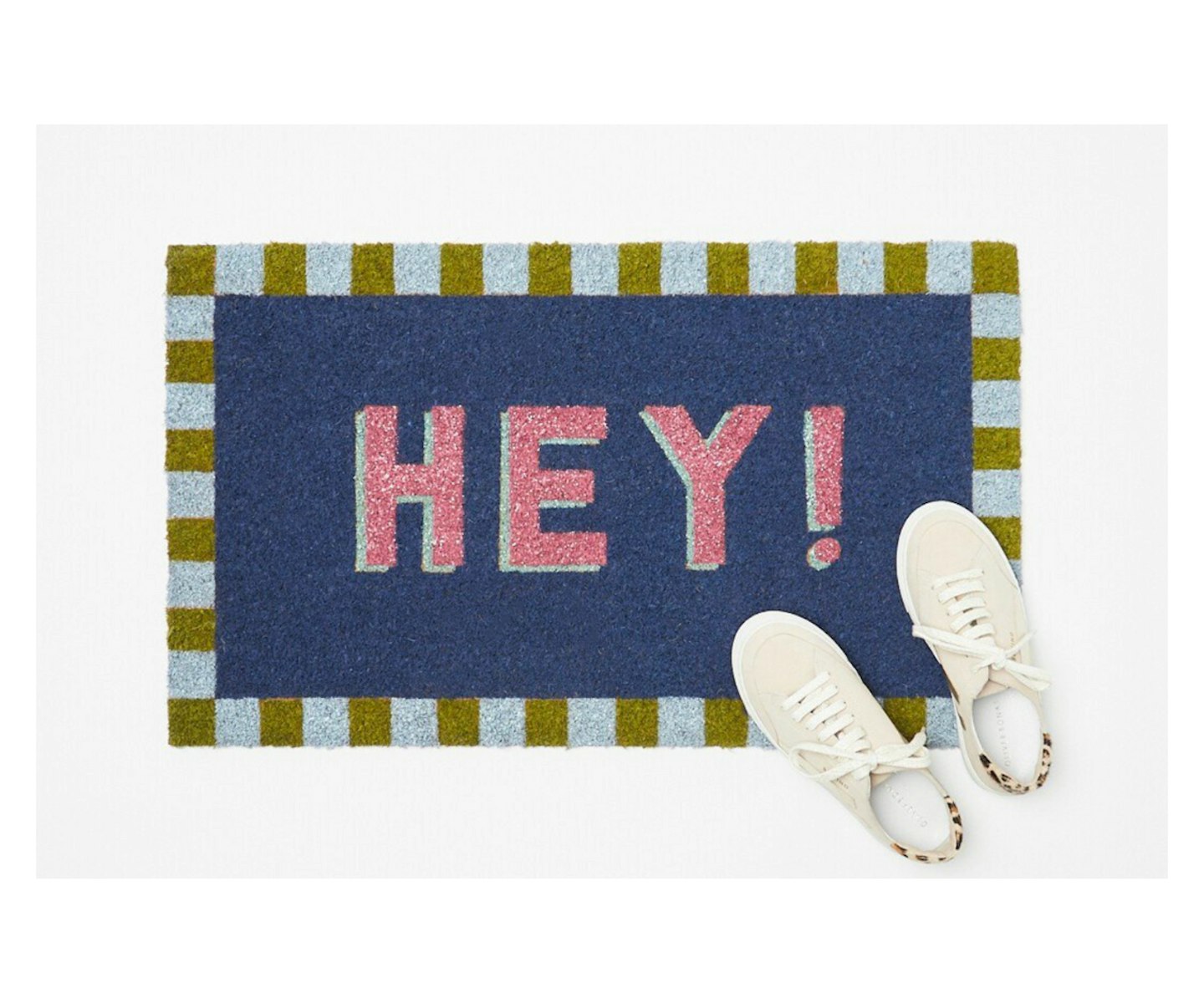 Hey! Glitter Blue Doormat Medium