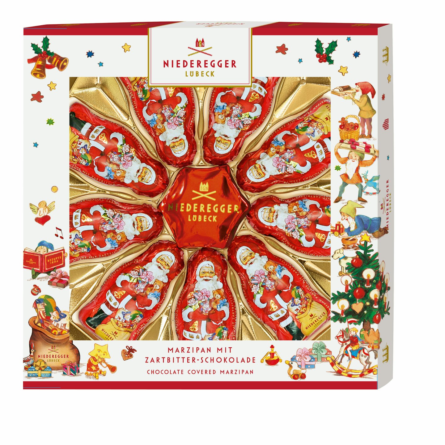 Niederegger Marzipan Santas and Star Gift Box