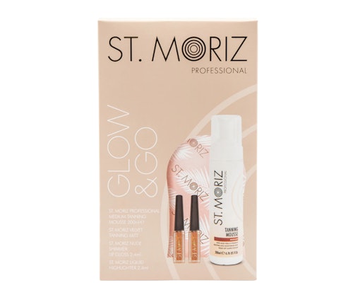 St Moriz Glow & Go Medium Tan Mitt Lip Gloss And Illuminator Set