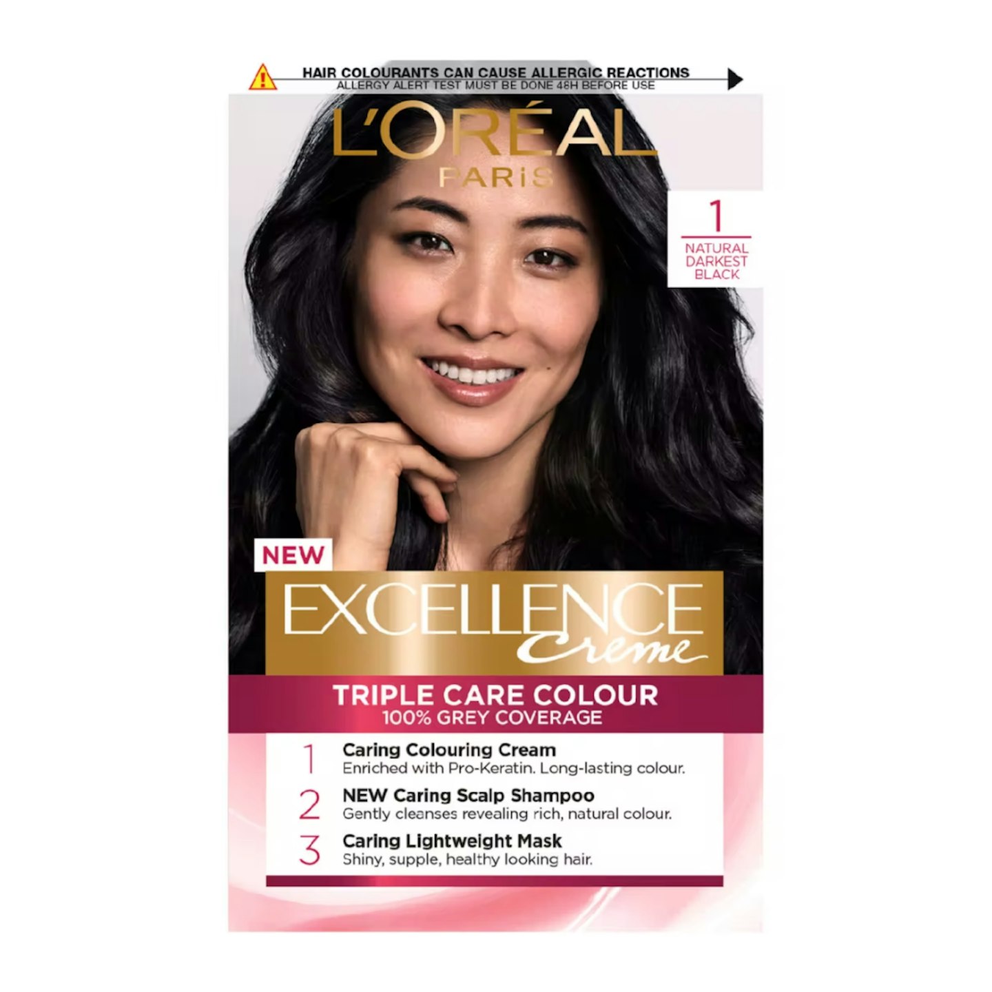 L'Oreal Paris Excellence Creme Permanent Hair Dye 1 Natural Darkest Black