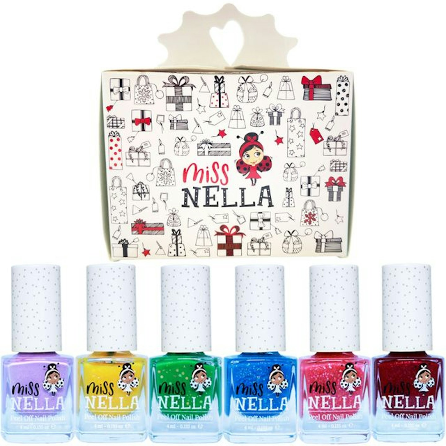 Miss Nella Christmas Glitters Peel-Off Nail Varnish Set