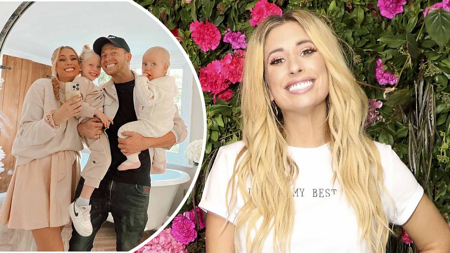 stacey solomon smiling with family