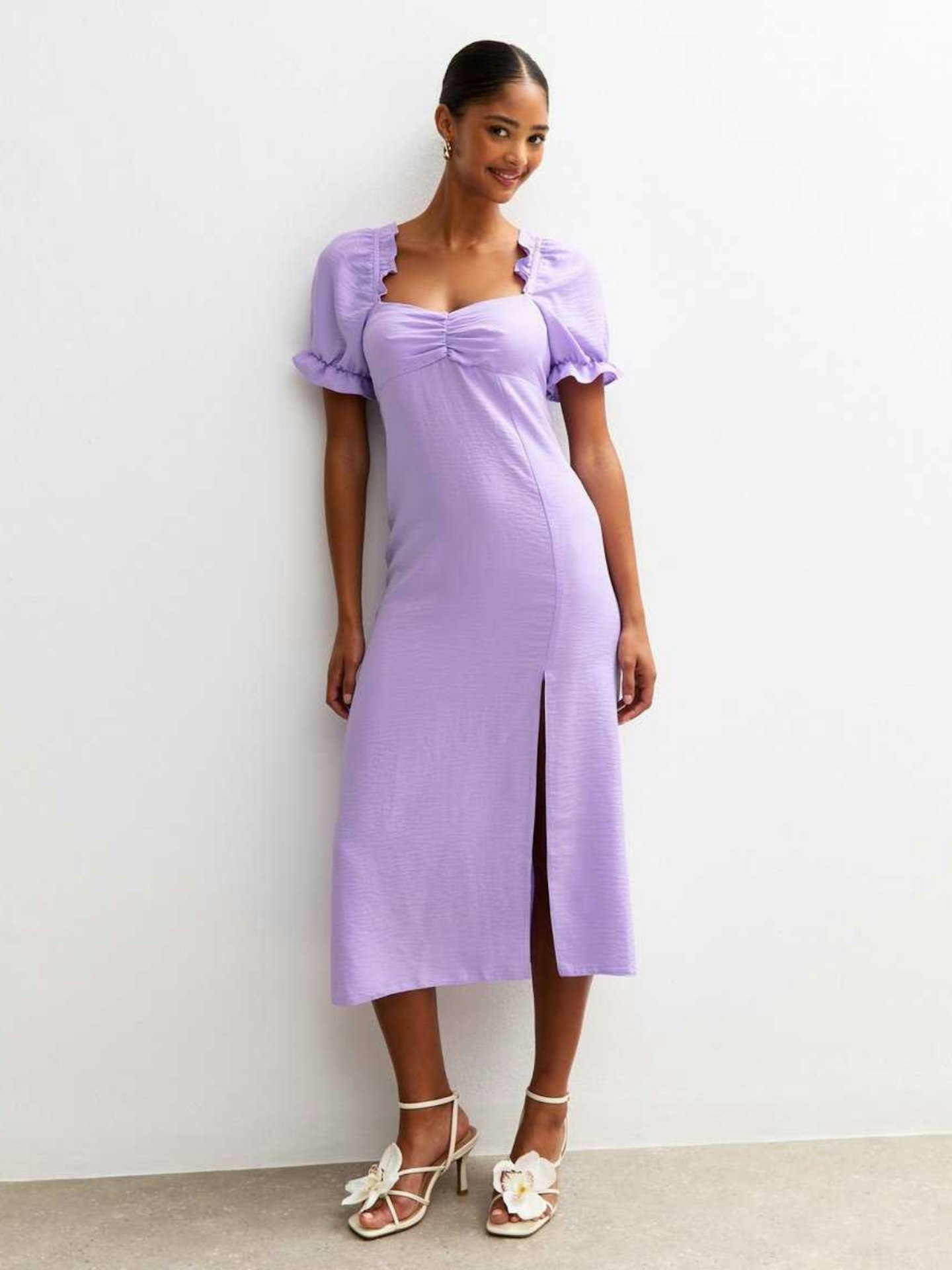 knee length dresses for ladies Dafna Bridgerton Inspired Dress in Lapis Blue by Nataya – WardrobeShop main image 0