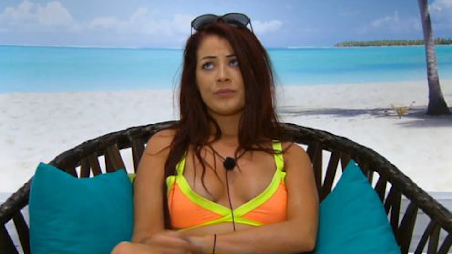 Jess Hayes looks fed up in Love Island beach hut