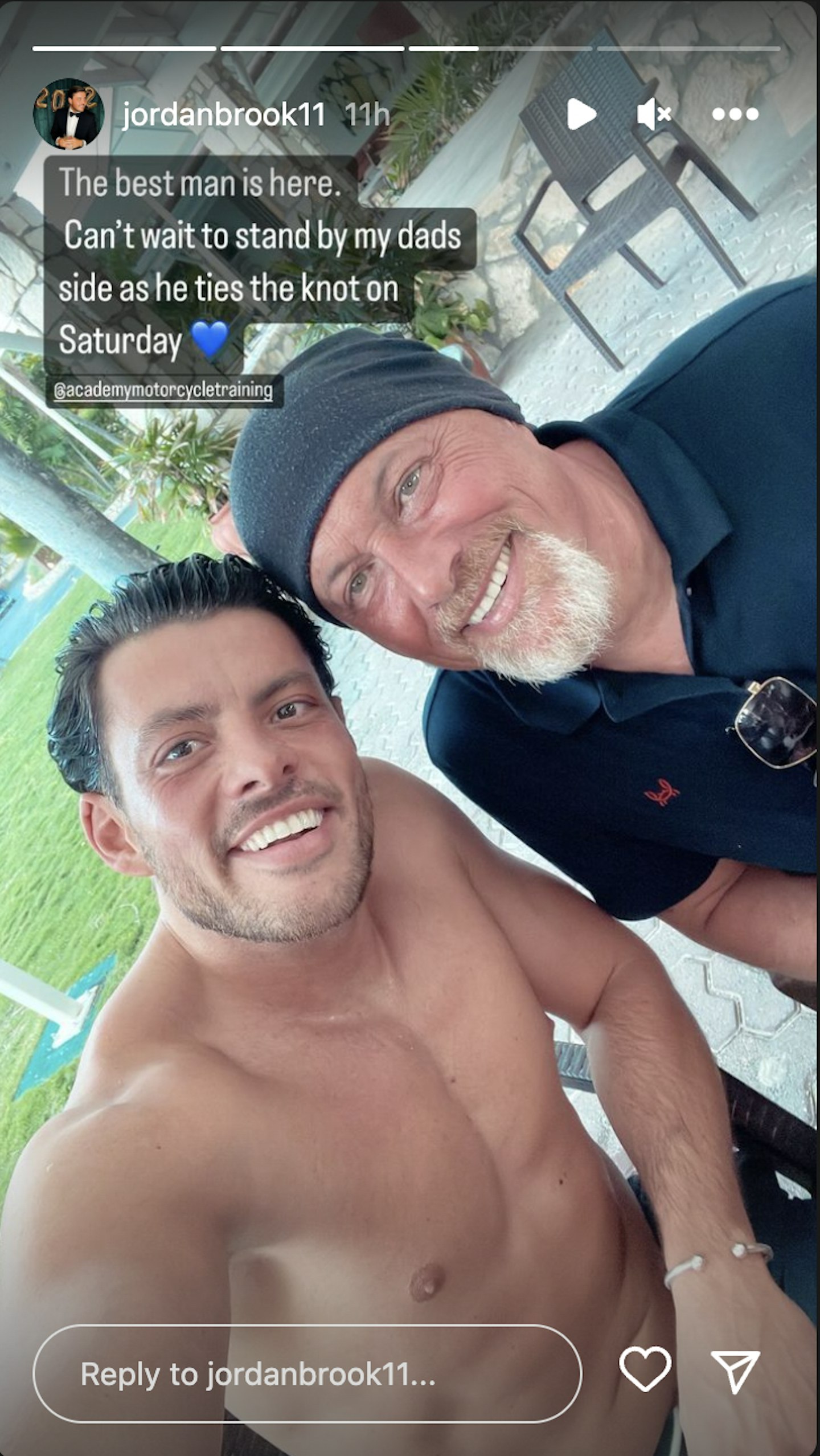 A selfie of Jordan Brook and his dad