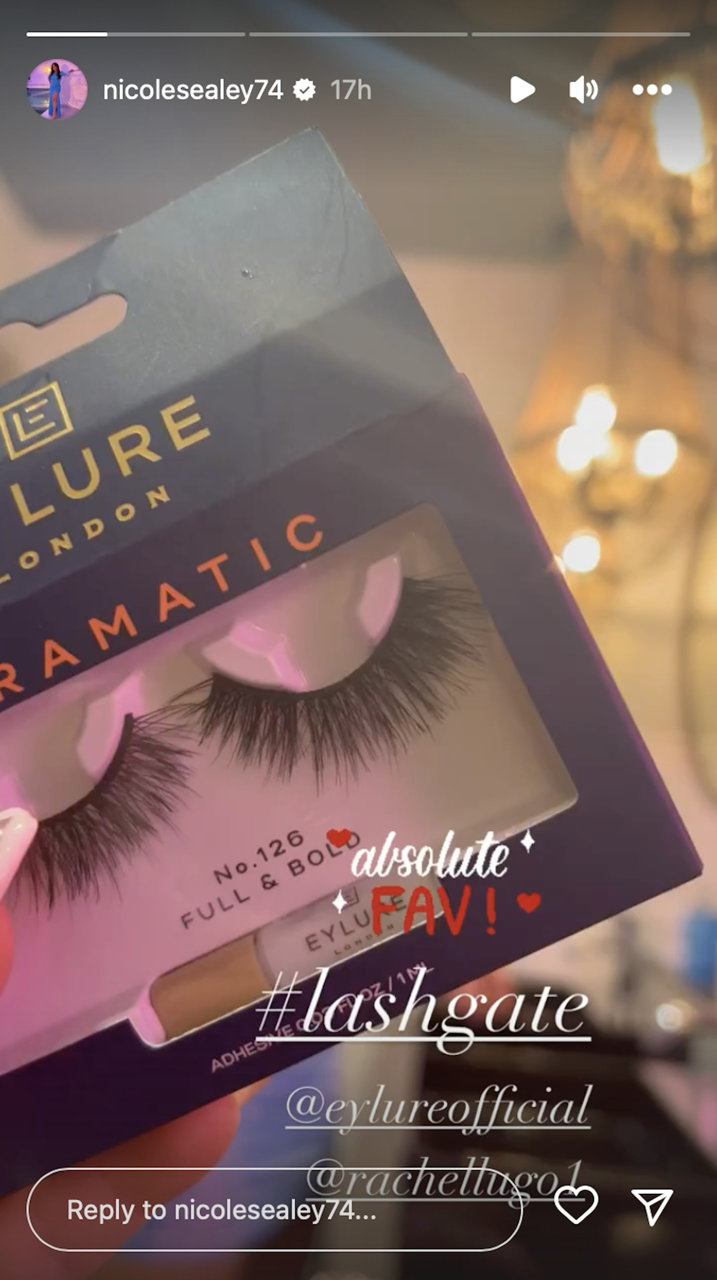 Lashgate Real Housewives of Cheshire - Nicole Sealey holds box of false lashes