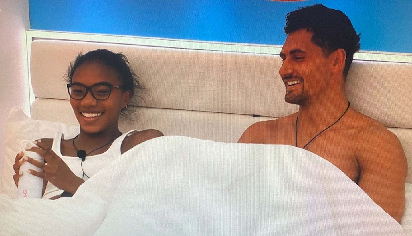 Love Island's Chyna and Jay in bed