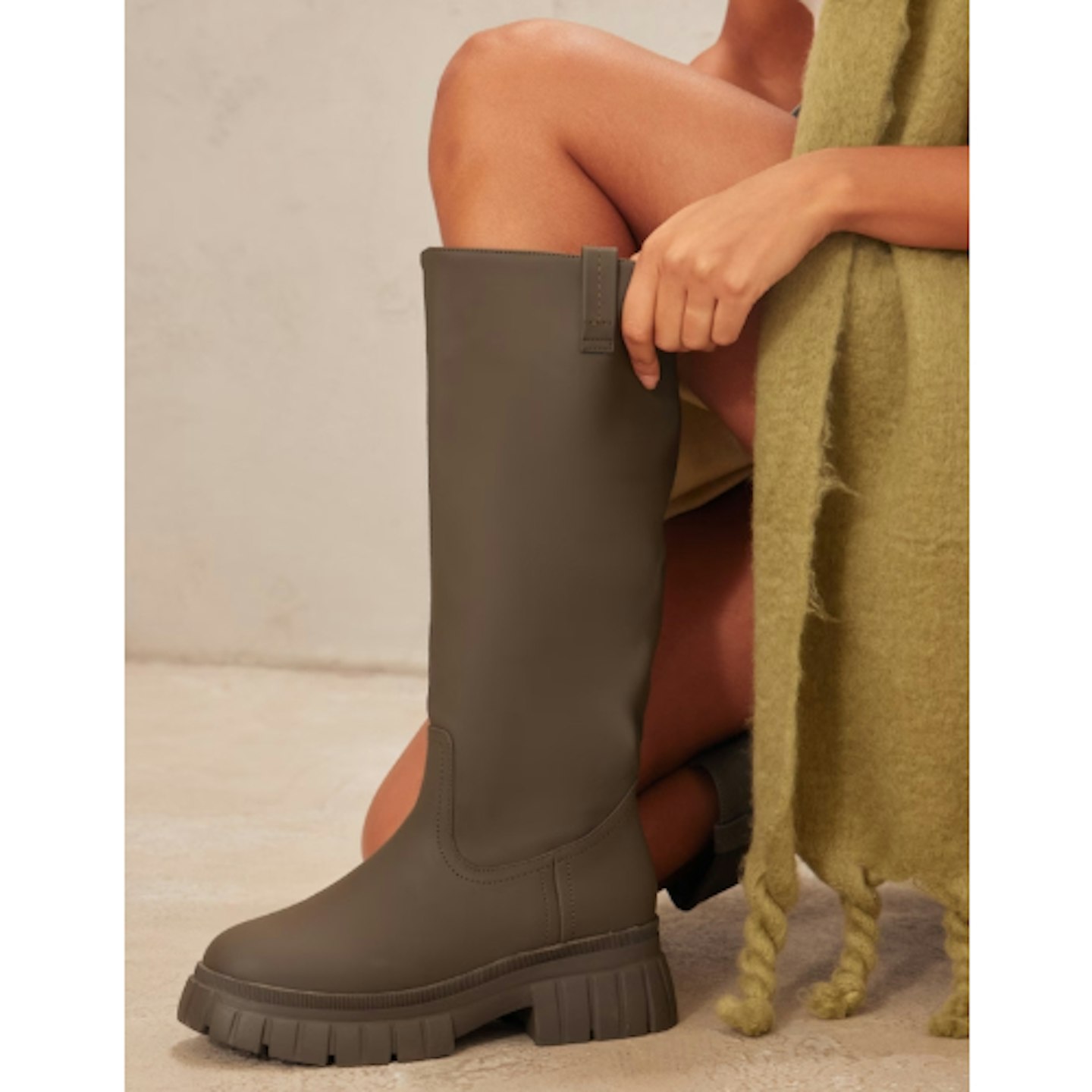 Pretty Little Thing PU boots 