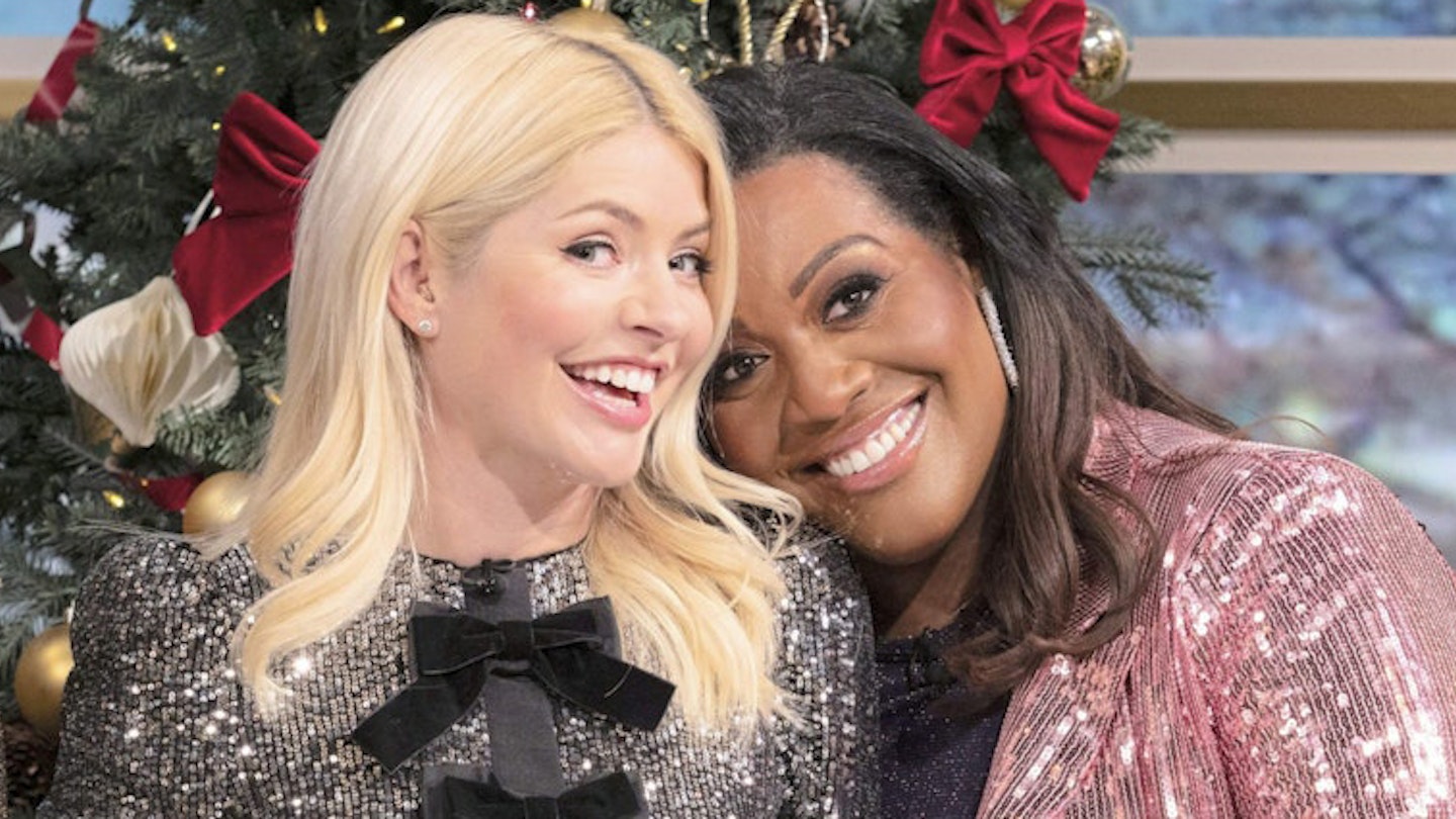 Holly Willoughby and Alison Hamond smile in sequins