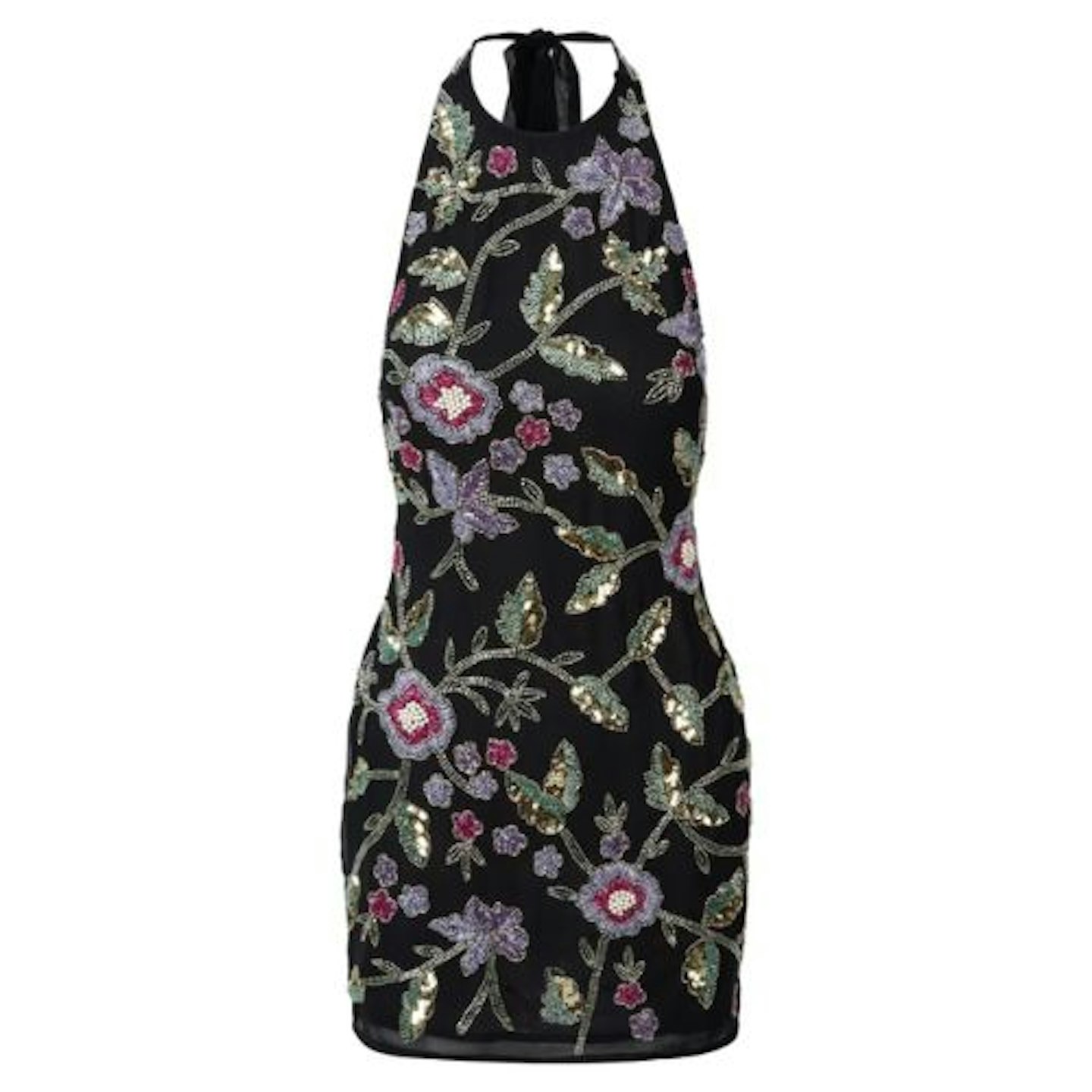 Cecily Dress In Floral Beads And Sequins