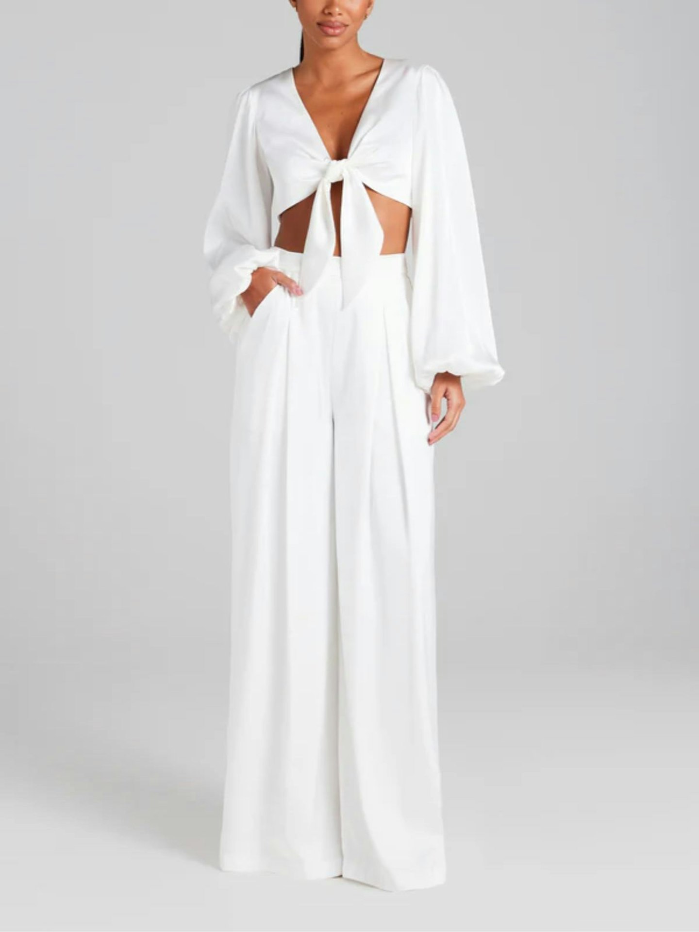Nadine Merabi Daniella White Trousers