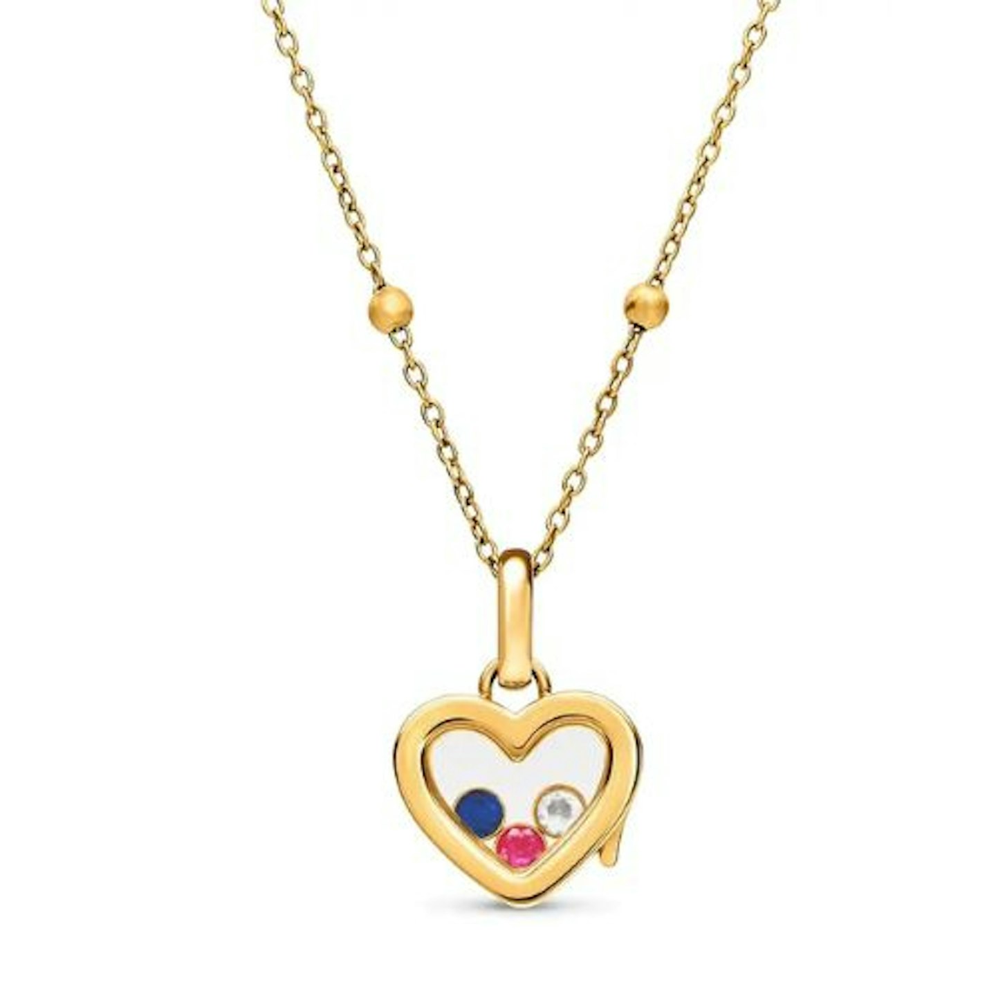 Floating Birthstone Locket Necklace (Gold)