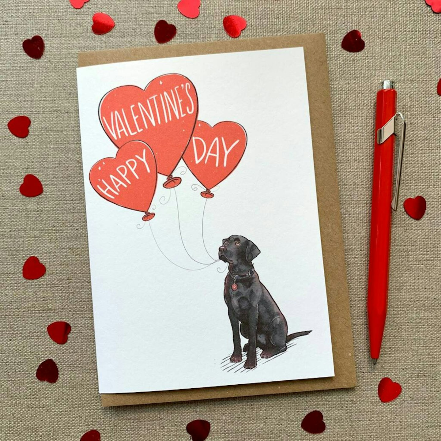 Personalised Labrador Happy Valentine's Card
