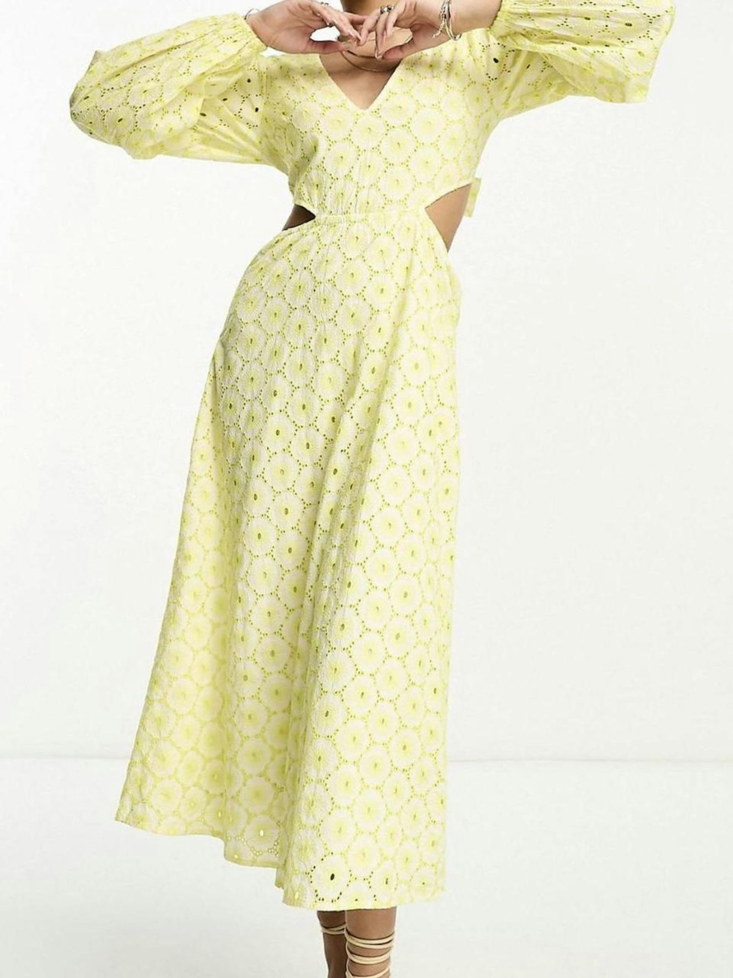 Pretty Lavish Lemon Amber Cut Out Midaxi Dress