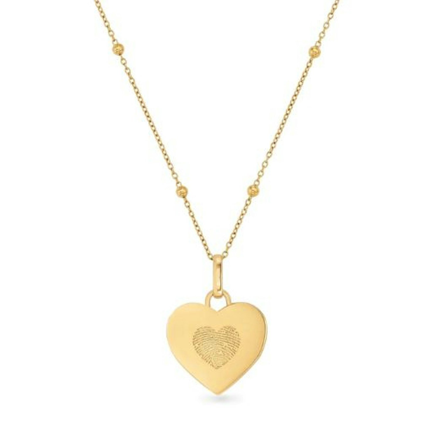 Uniquely Yours Fingerprint Heart Necklace (Gold)