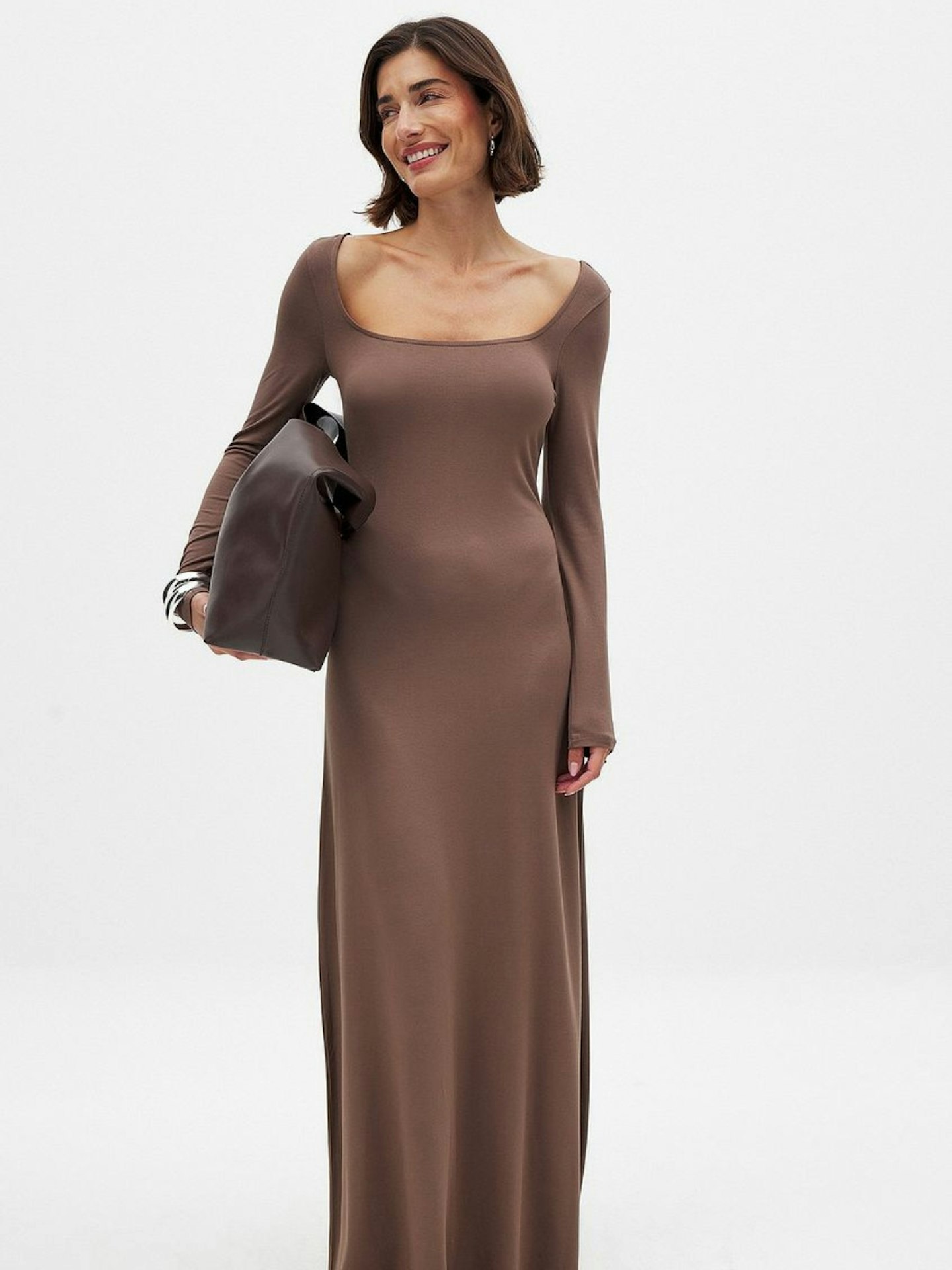NA-KD Soft Line Scoop Neck Maxi Dress