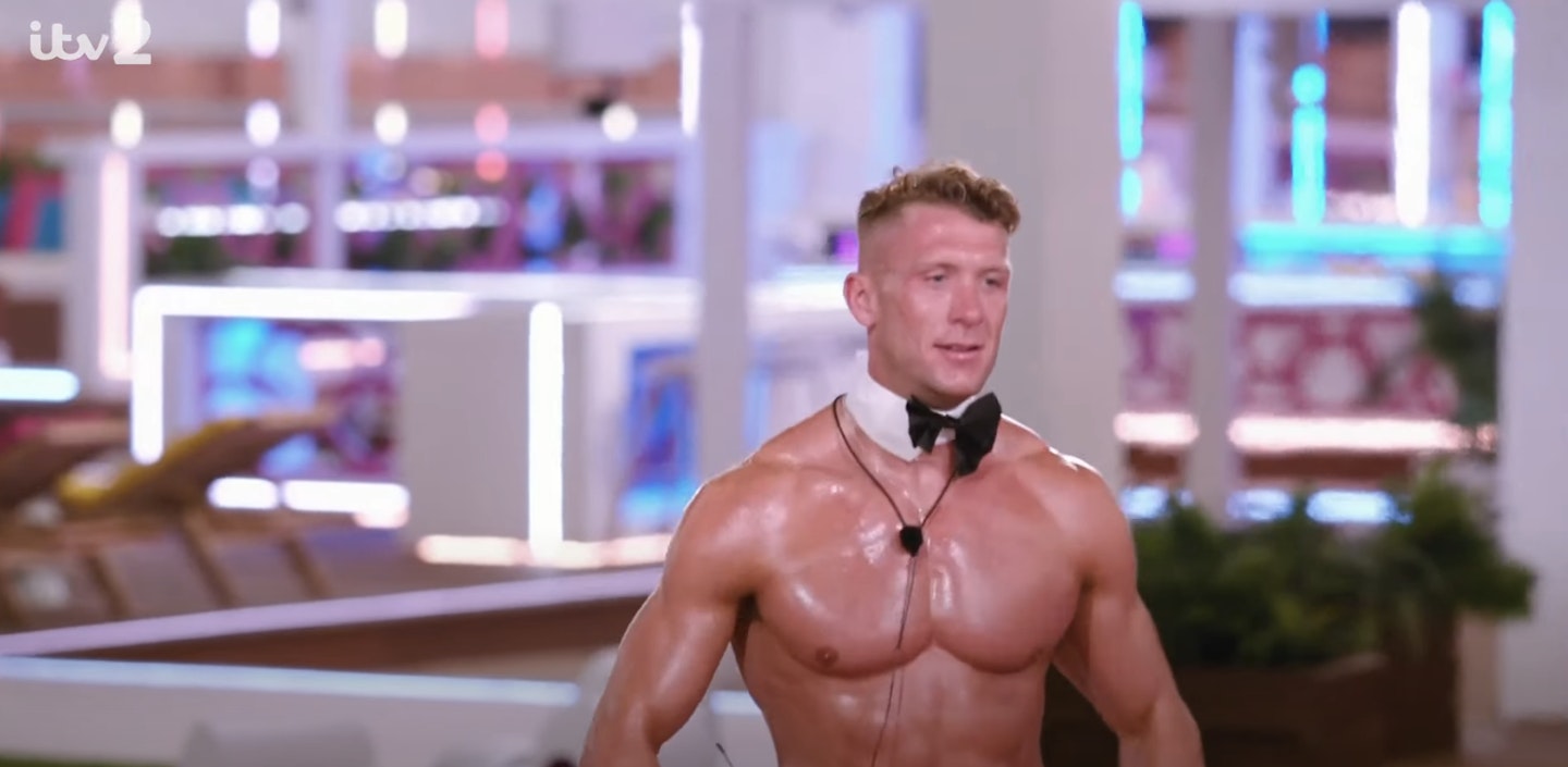 Charlie Radnedge dressed as a butler in the buff in Love Island 2021