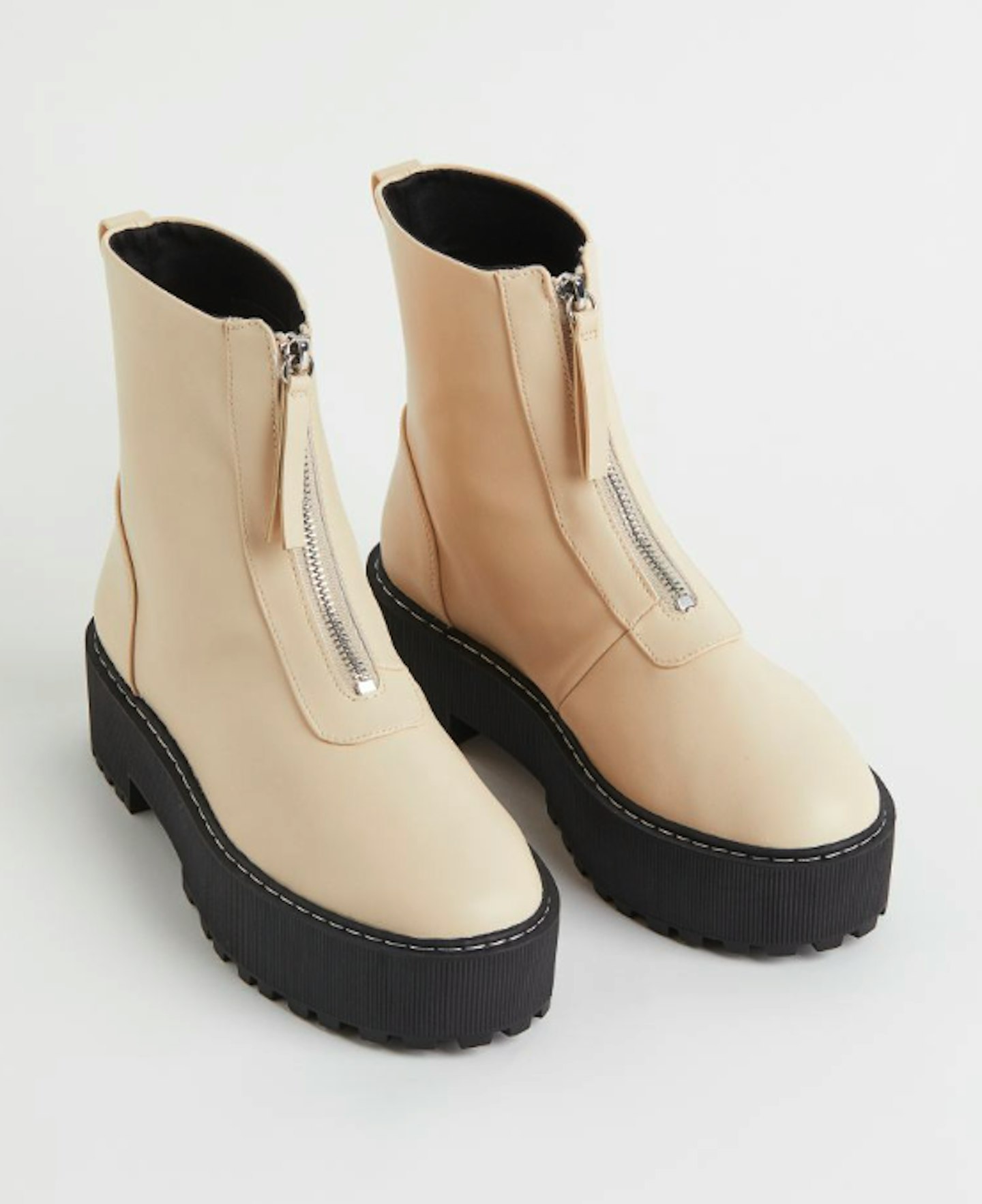 H&M Chunky Zip-Front Boots