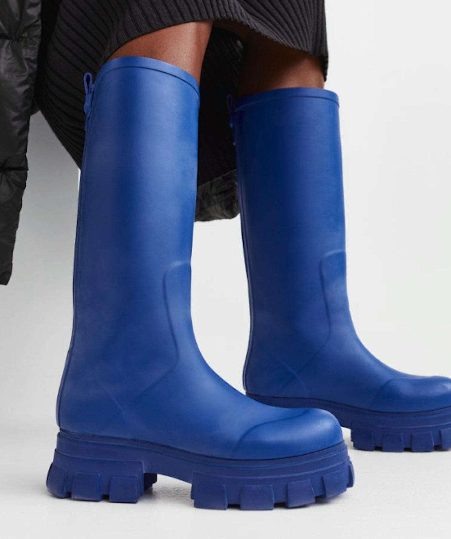 H&M Chunky Wellingtons In Bright Blue