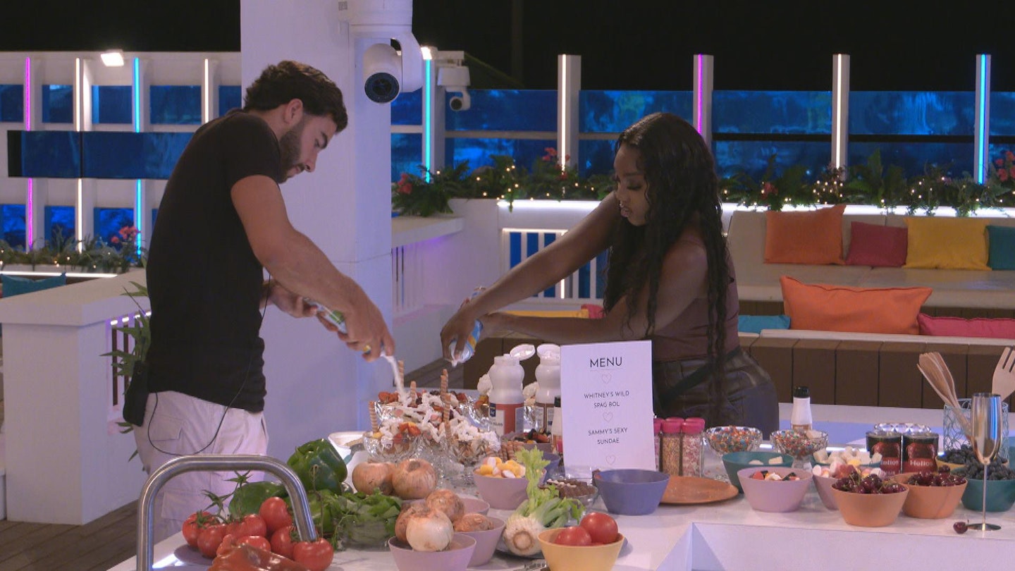 love island sammy and whitney cooking