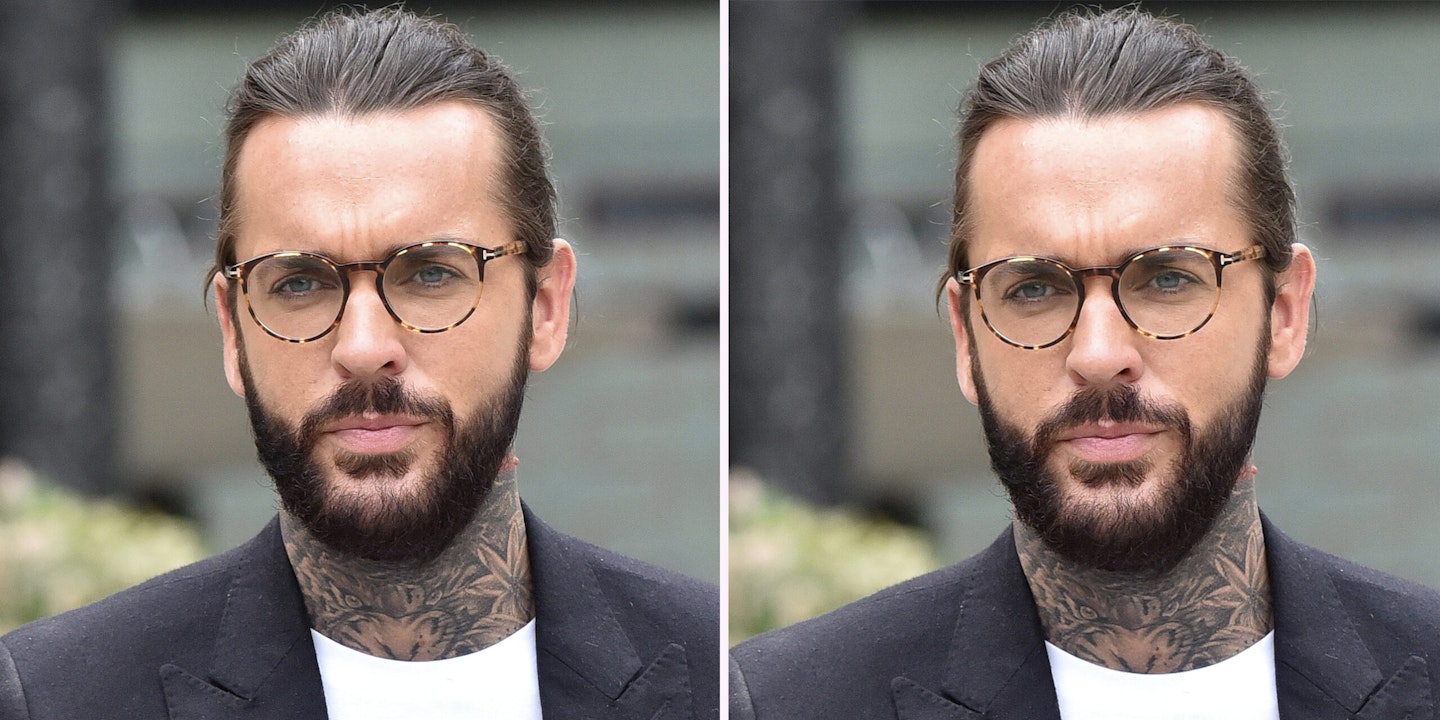 Two identical pictures of Pete Wicks from Towie