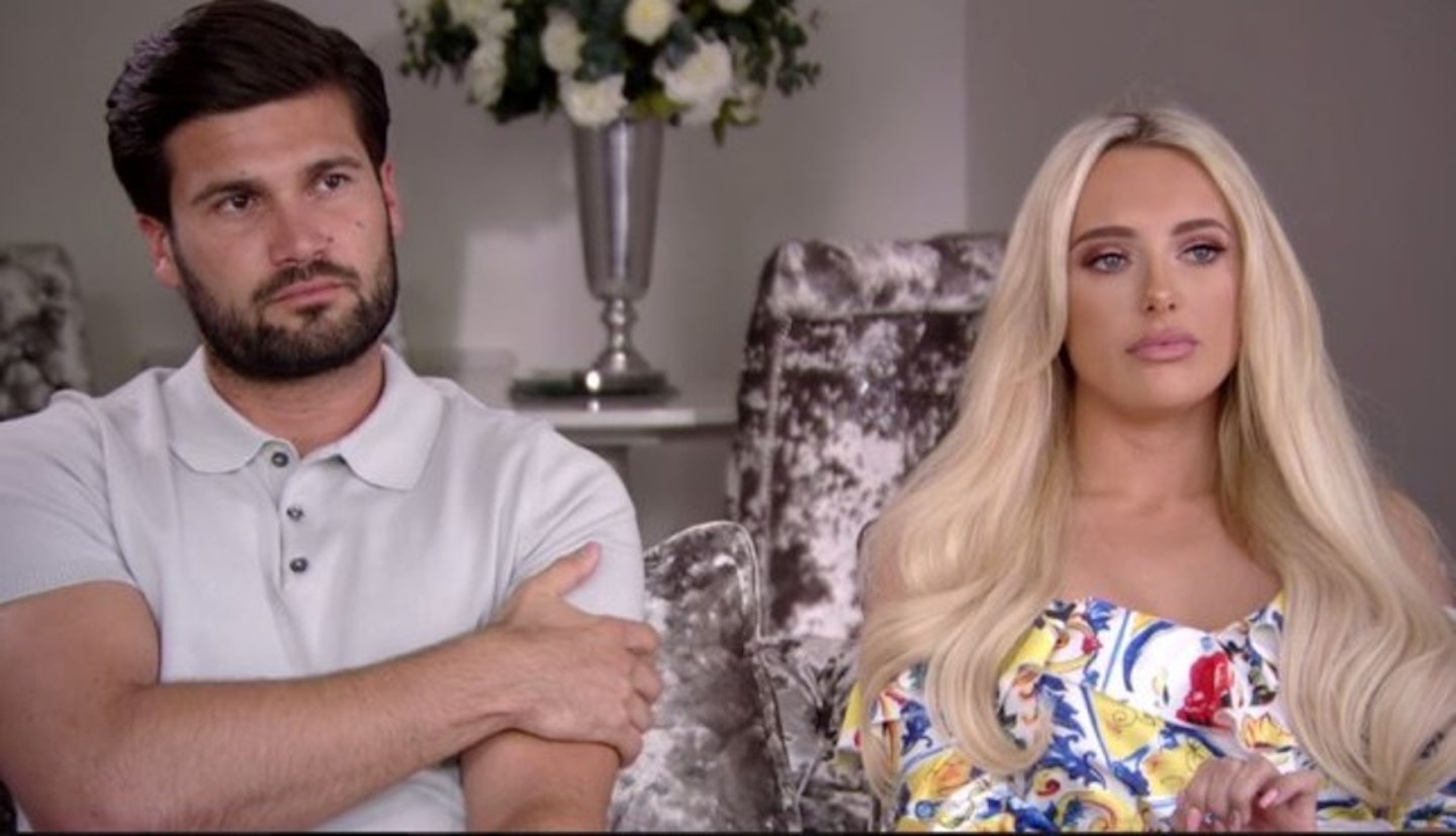 TOWIE's Dan Edgar and Amber Turner sitting next to each other looking unhappy