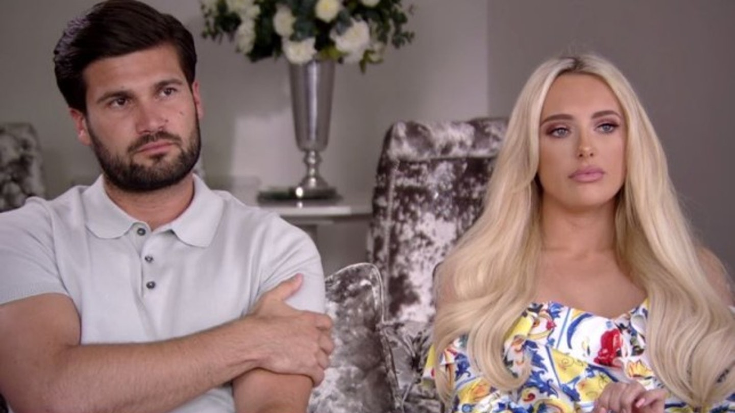 TOWIE's Dan Edgar and Amber Turner sitting next to each other looking unhappy
