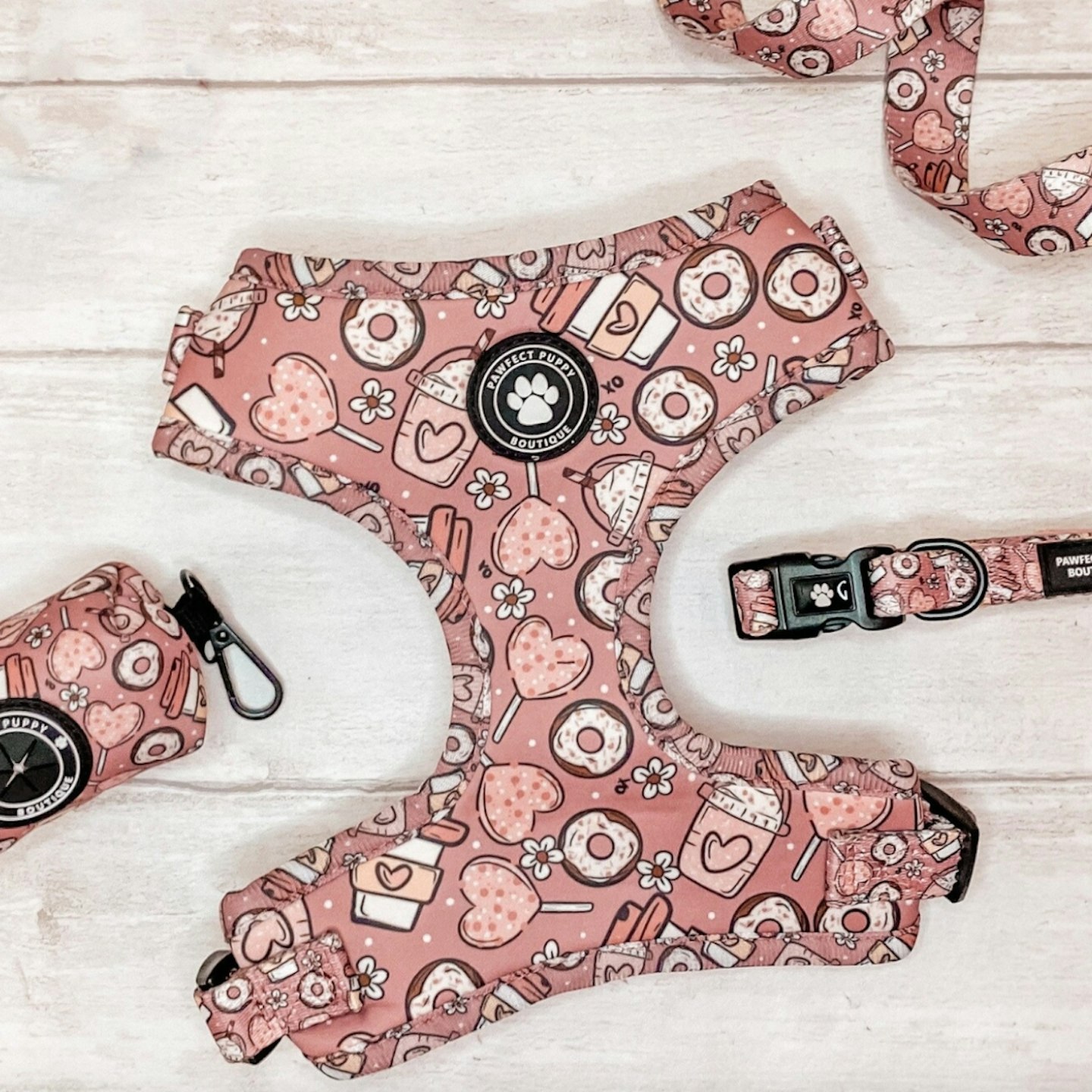 Pink Dog Harness 4pc set