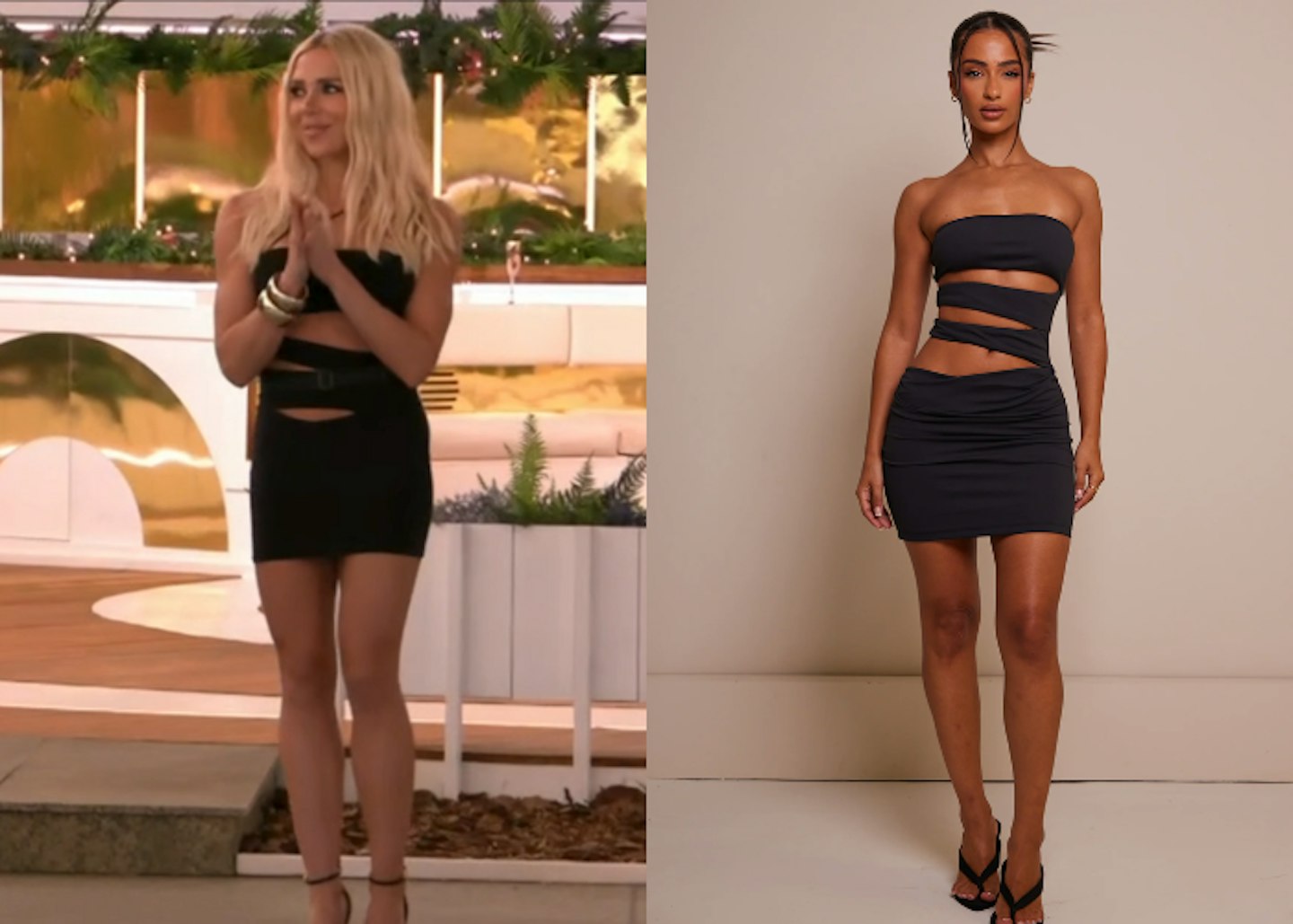 Gabby wears Mars The Label black mini dress for the first night