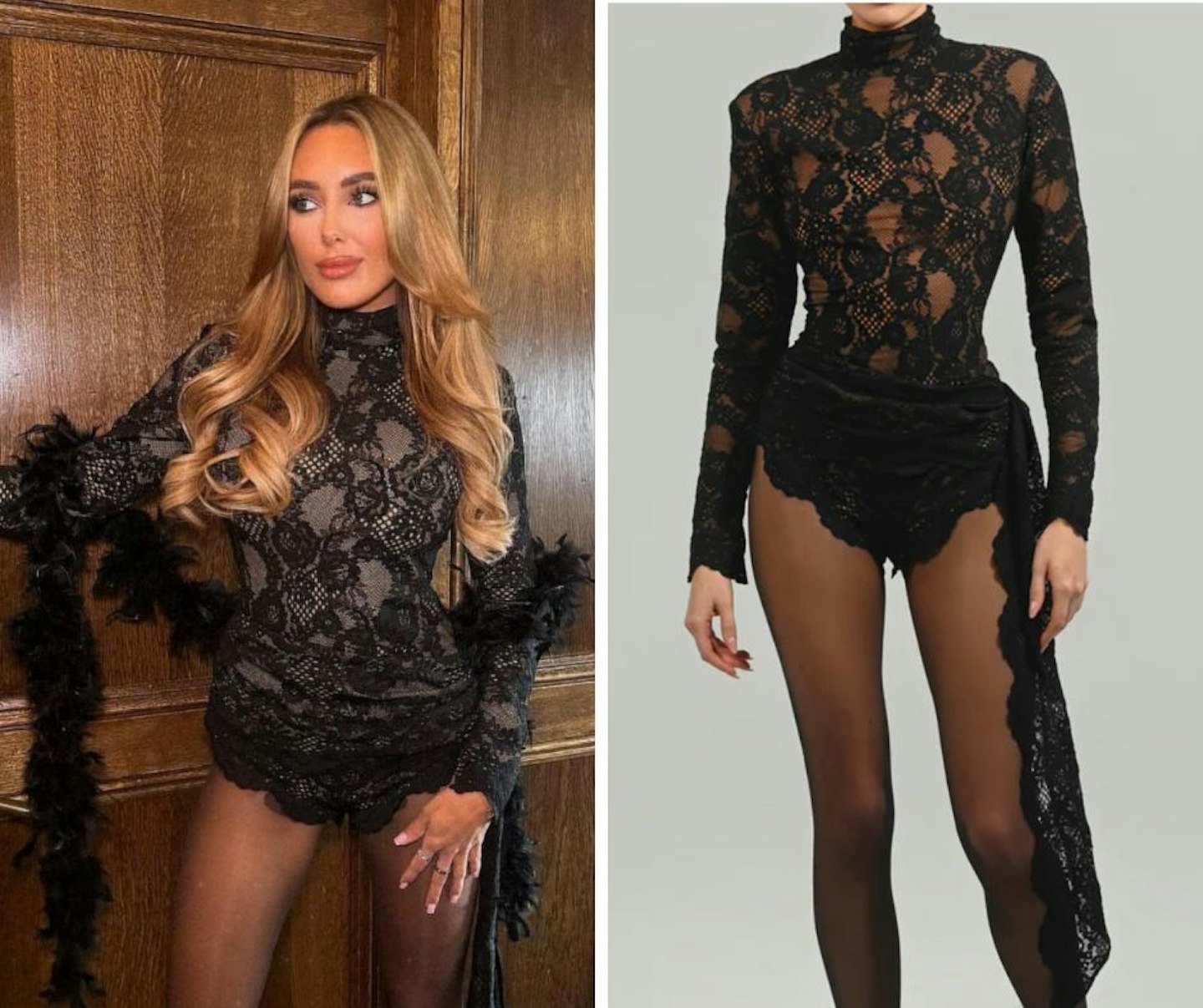 Amber's Black Lace Romper