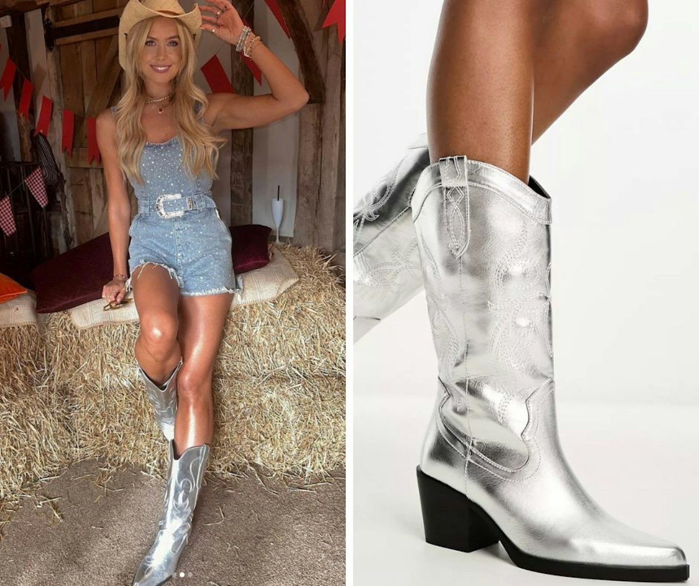 Chloe's Silver Cowboy Boots