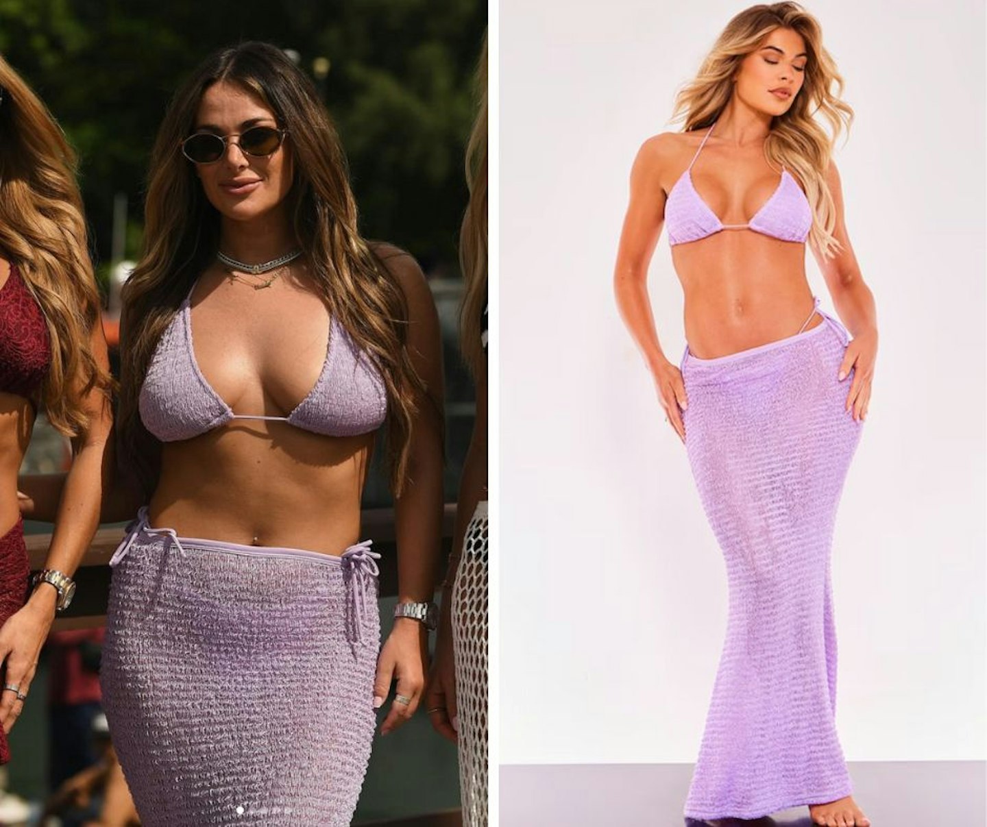 Courtney's Lilac Bikini and Skirt