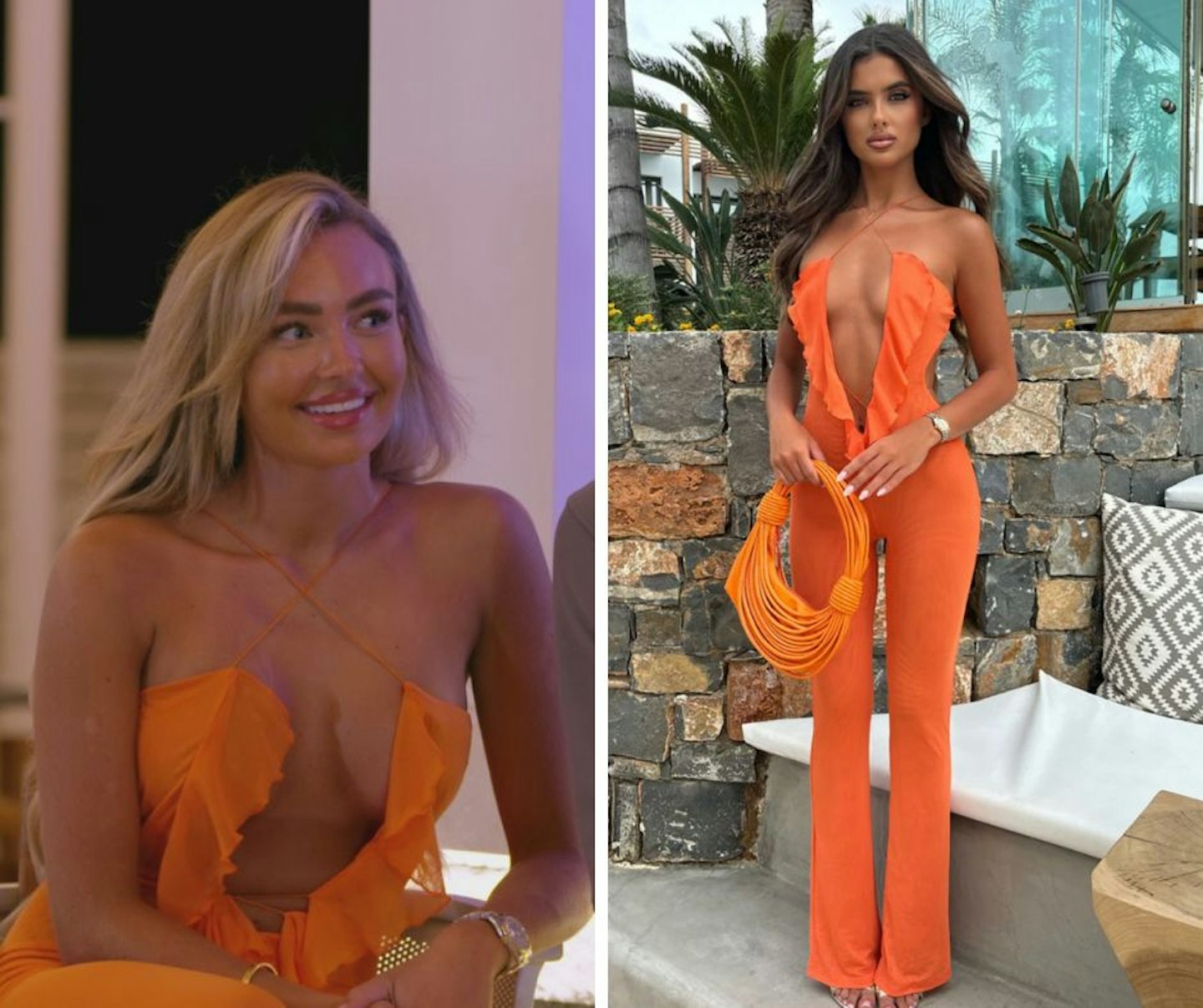 Ella's orange jumpsuit