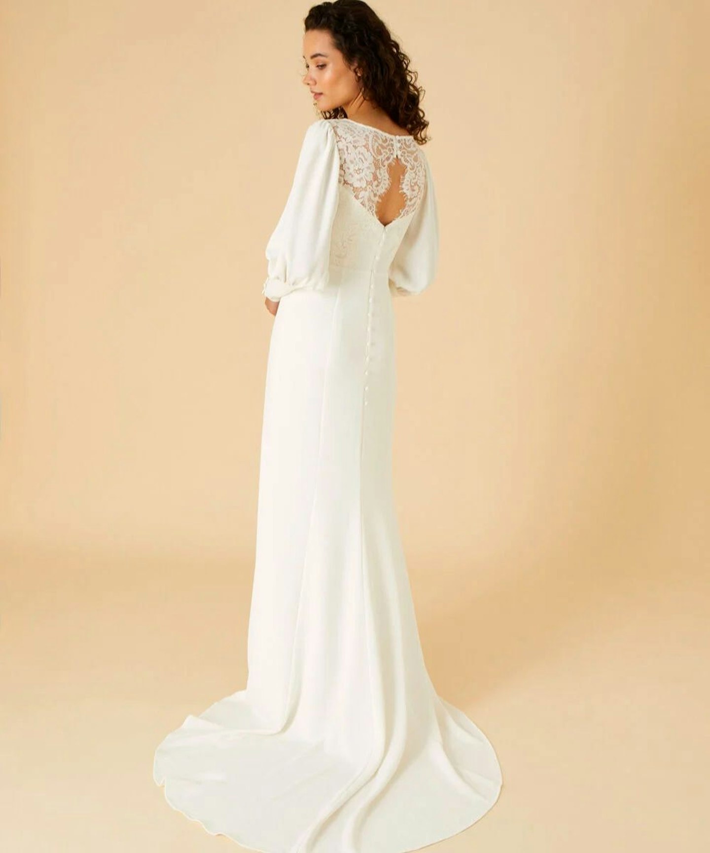 Monsoon Briana Button Sleeve Bridal Maxi Dress Ivory