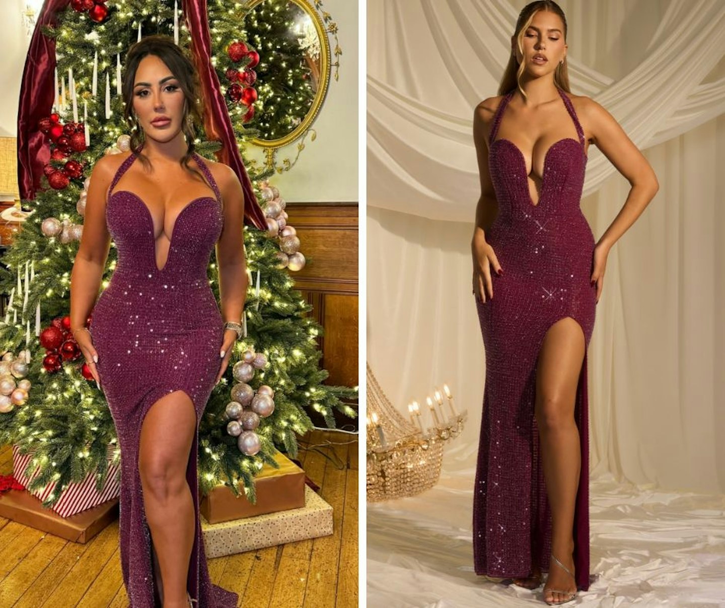 Sophie's Glitter Plum Dress