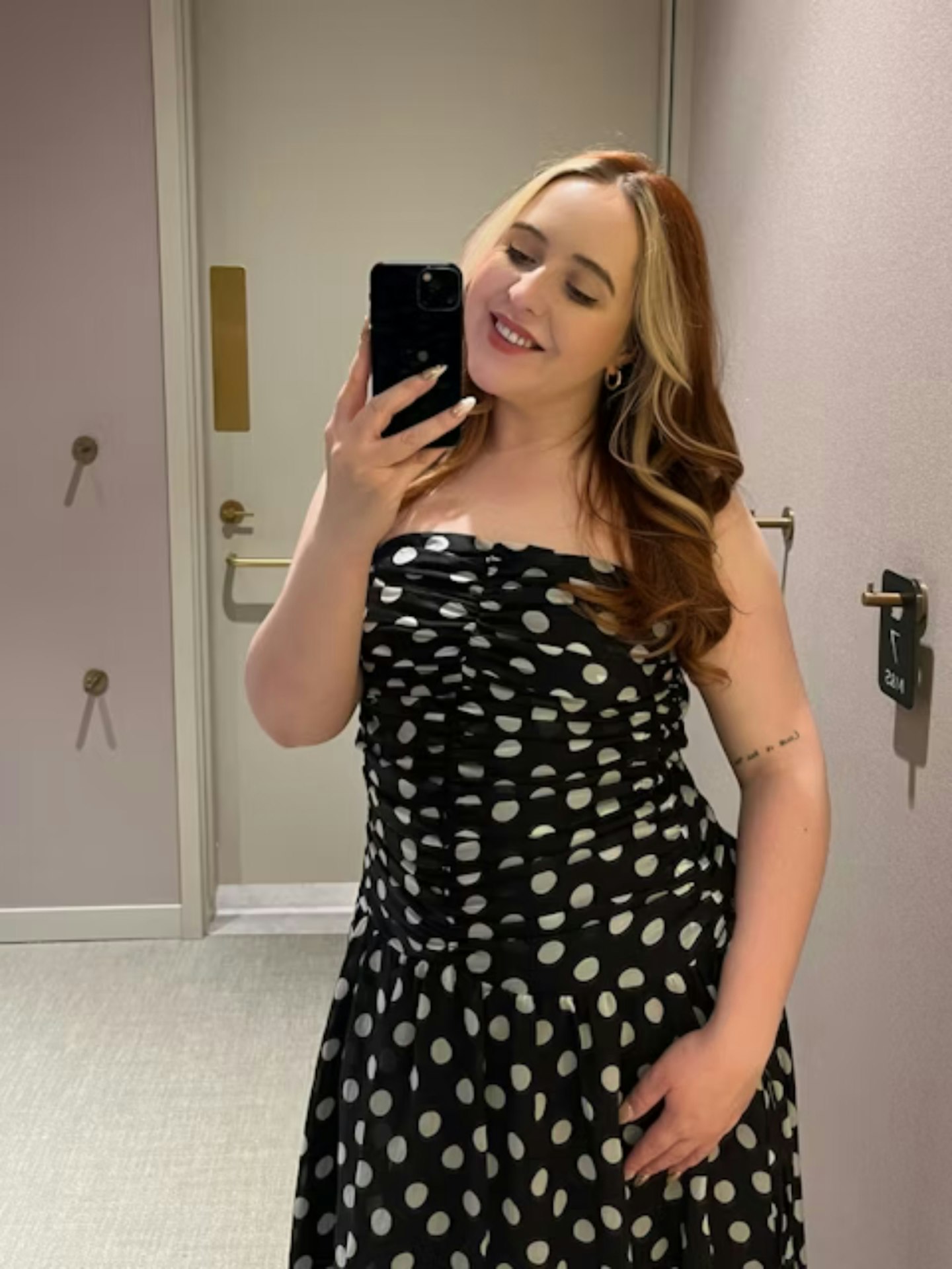 M&S Lyocell Rich Polka Dot Sweetheart Neckline Maxi Waisted Dress