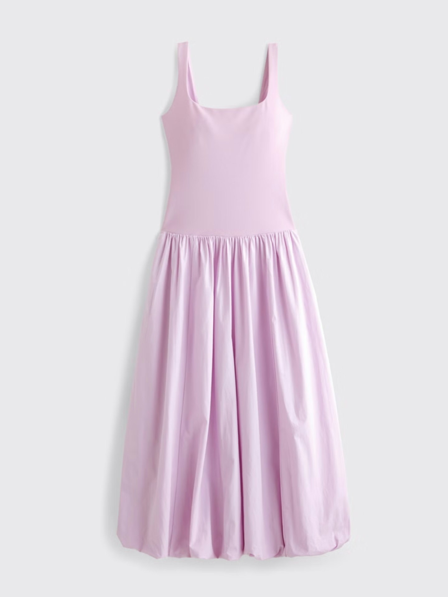 Abercrombie & Fitch Mixed Fabric Bubble Hem Midi Dress