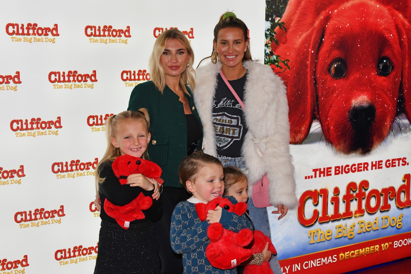 Billie Faiers and her children Nelly and Arthur with Ferne McCann